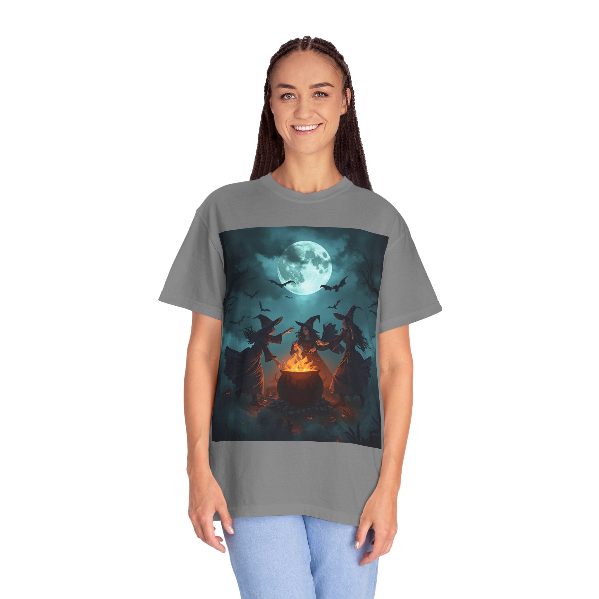 Spooky Halloween T-Shirt, Witchy Vibes Shirt, Unisex Spooky Tee, Halloween Costume Top, Witch Cauldron Graphic Shirt