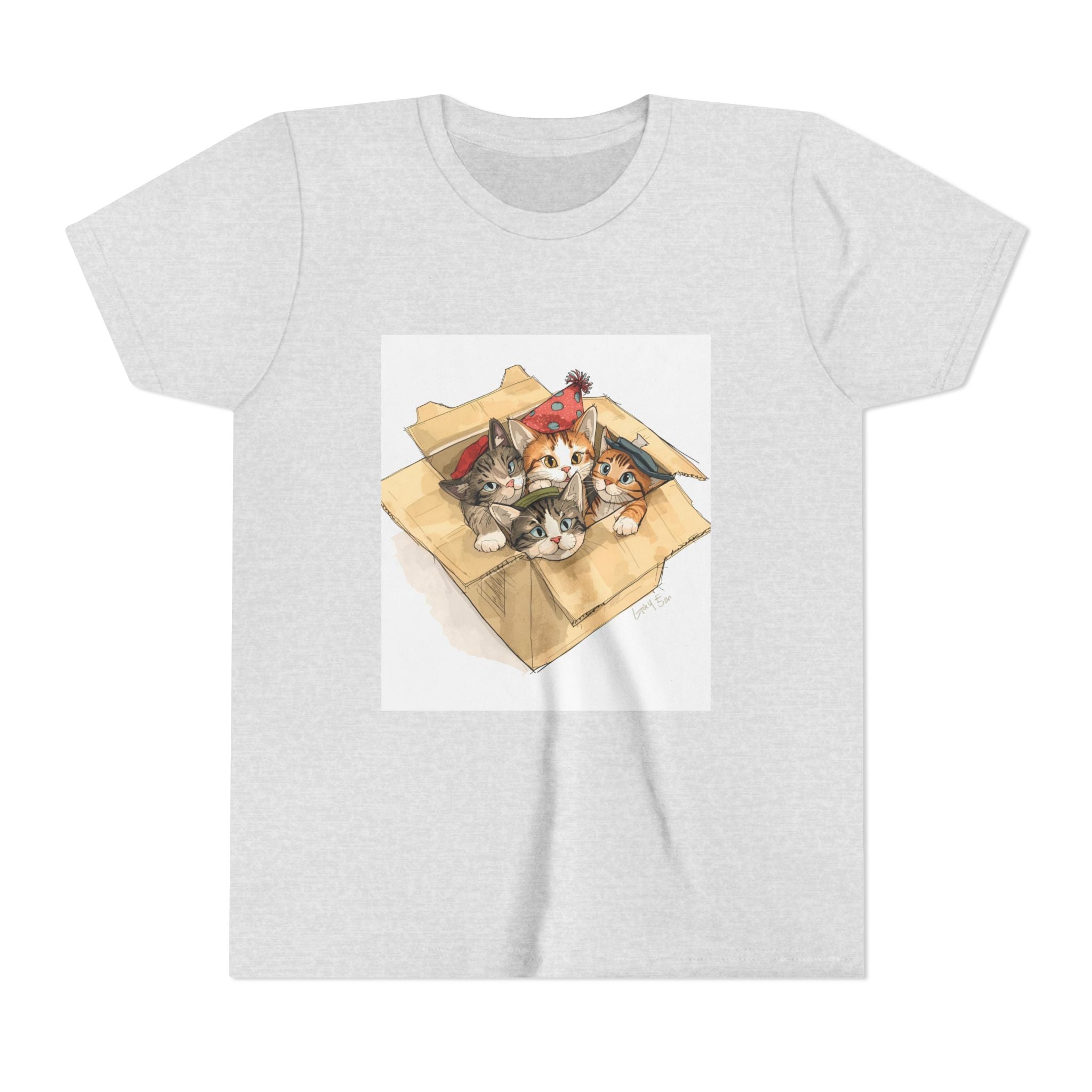 Cute Kittens In Box Youth Short Sleeve Tee