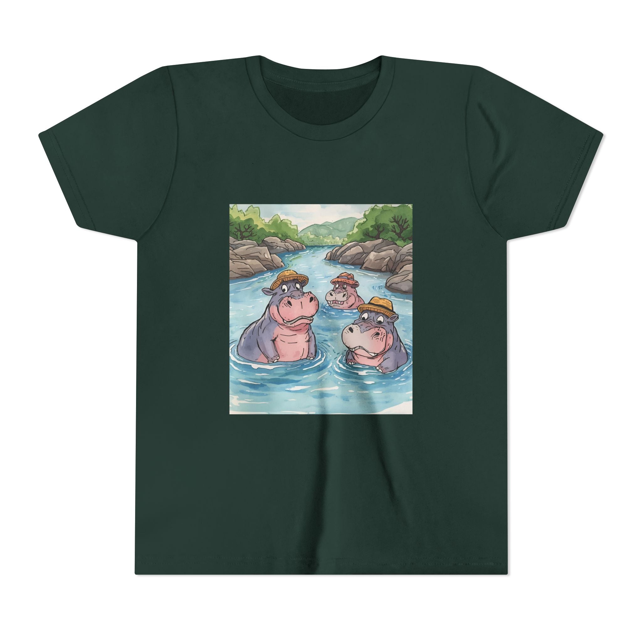 Hippo Cute Youth Short Sleeve Tee