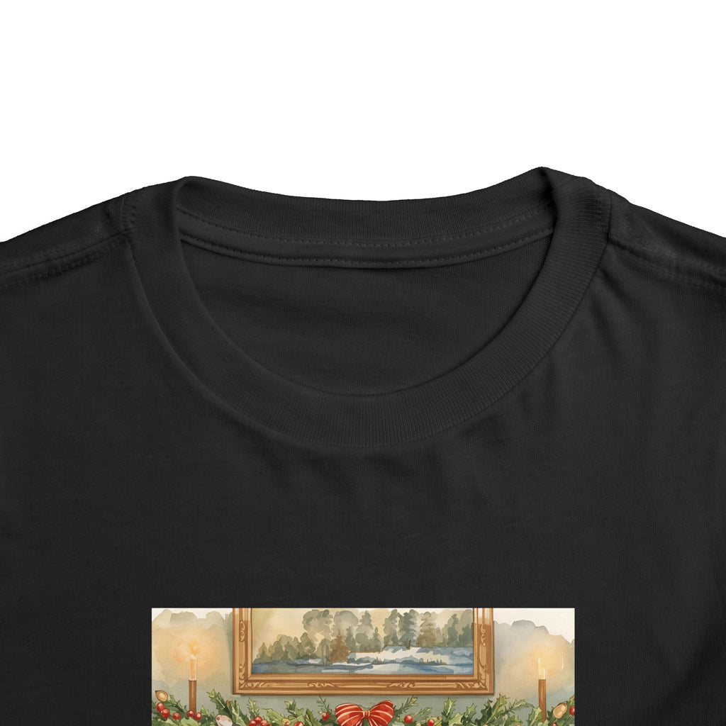 Christmas Stocking Fireplace Toddler Short Sleeve Tee