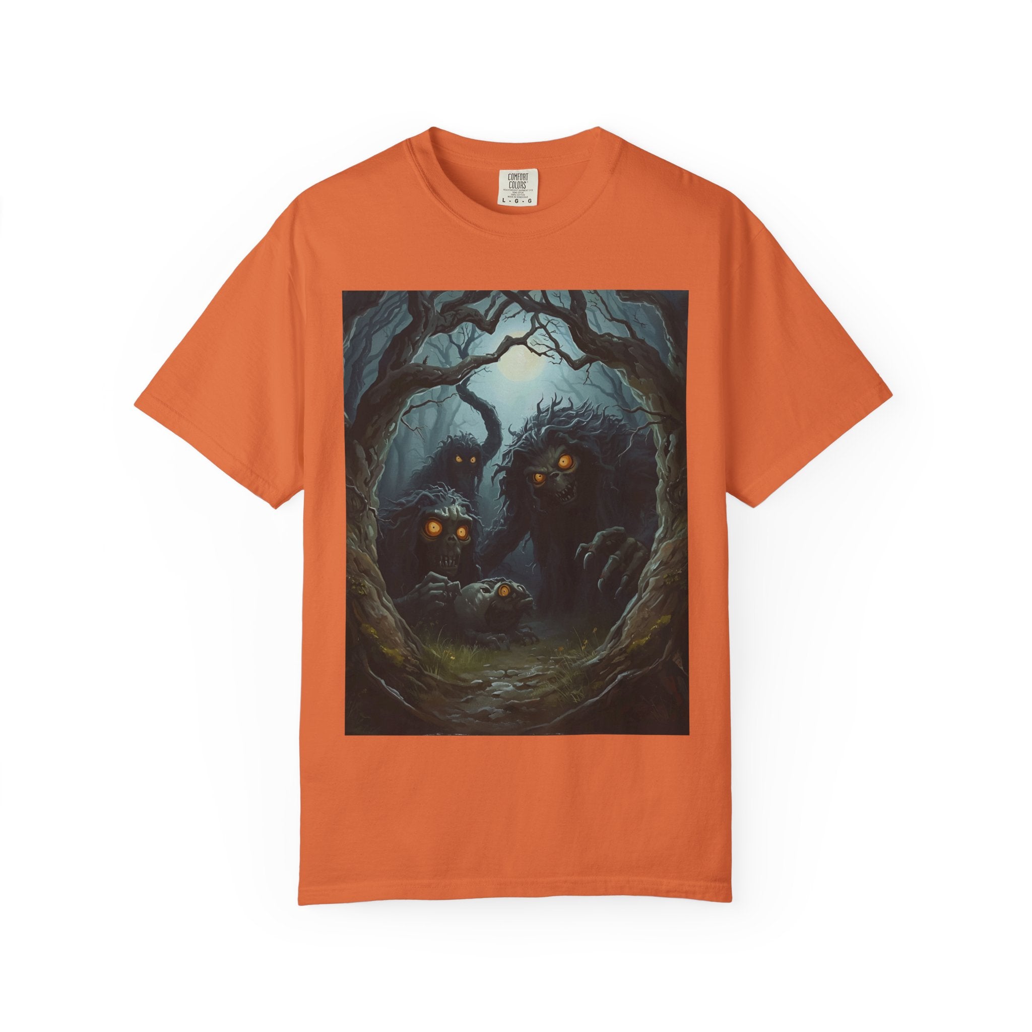 Spooky Mysterious Forest Graphic T-Shirt, Unisex Tee, Nature Lover Gift, Halloween Apparel, Unique Artwear