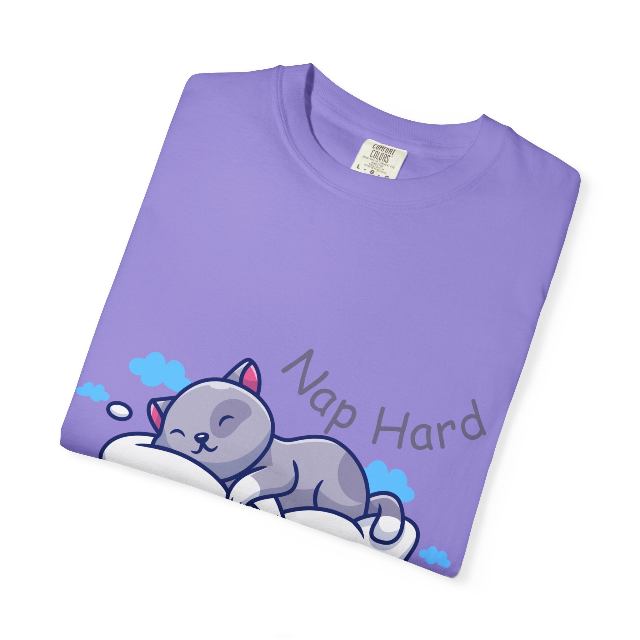 Cat Nap Graphic T-shirt, Cute Cat Tee, Relaxed Fit Apparel, Gift for Cat Lovers, Cozy Lounge Wear, Funny Pet Humor Top