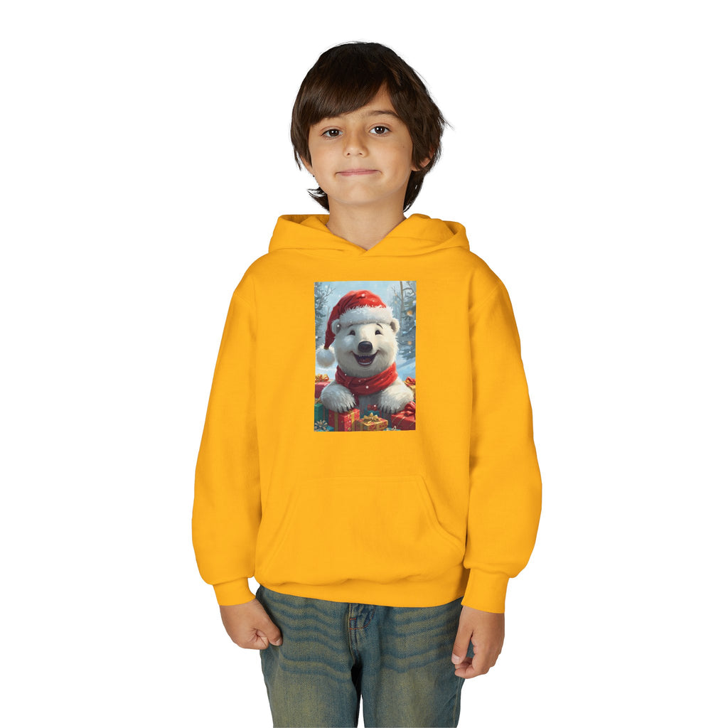 Christmas Bear Youth Heavy Blend Hooded Sweatshirt