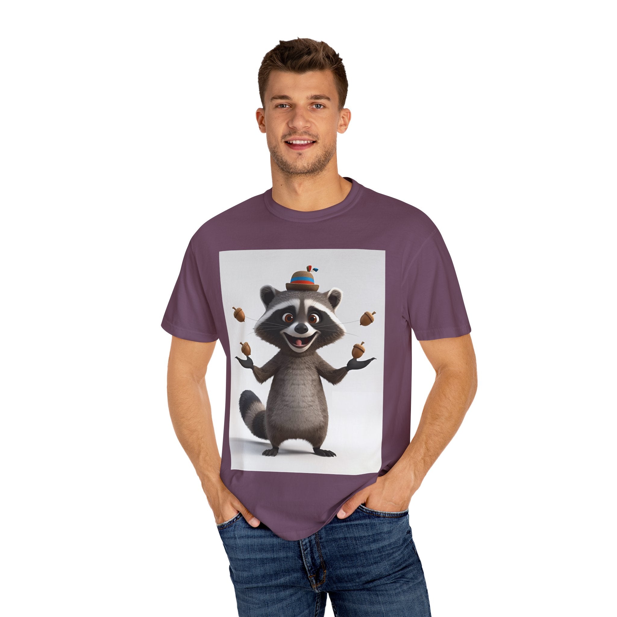 Whimsical Raccoon T-Shirt, Unisex Graphic Tee, Cute Animal Shirt, Fun Gift for Kids and Adults, Quirky Nature Lover Apparel, Party Wear