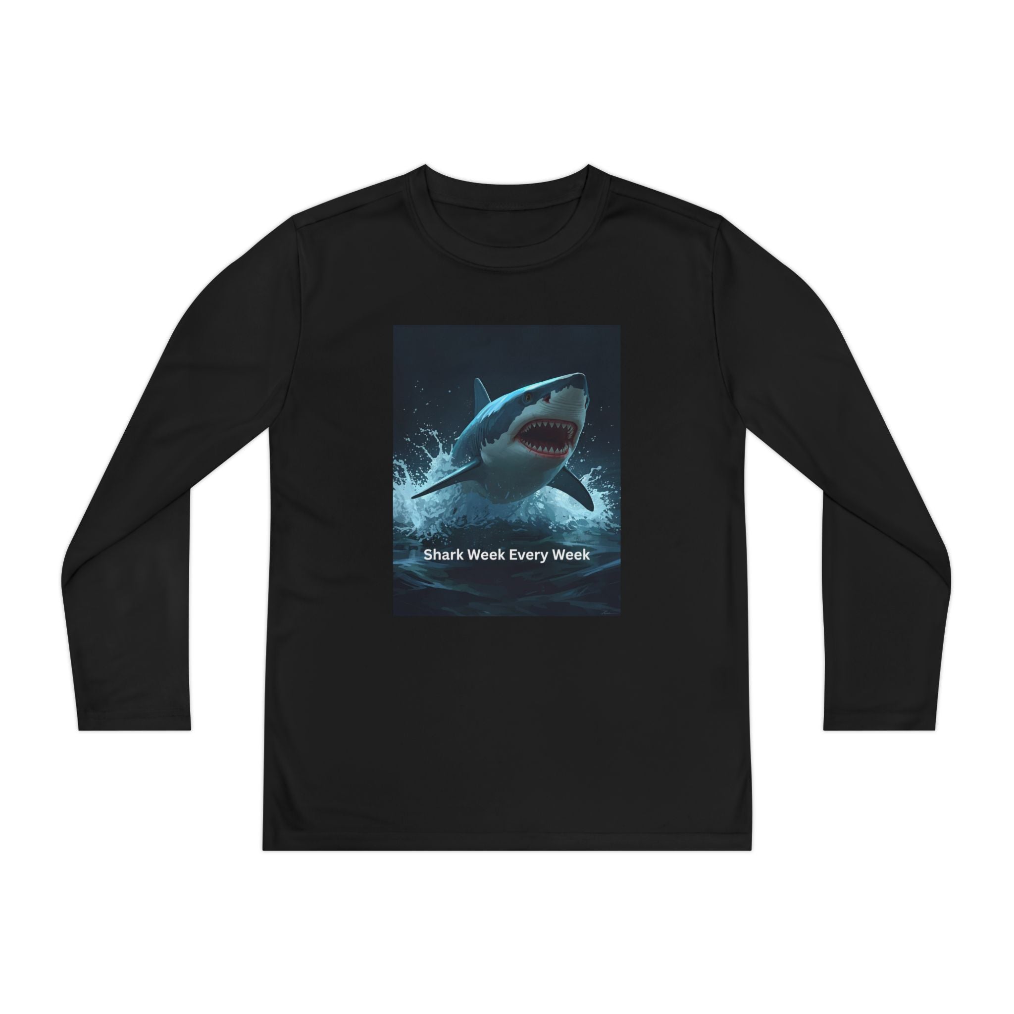 Shark Week Youth Long Sleeve Tee - Funny Ocean Shirt, Kids Gift, Summer Wear, Cool Tee, Swim Shirt, Beach Apparel