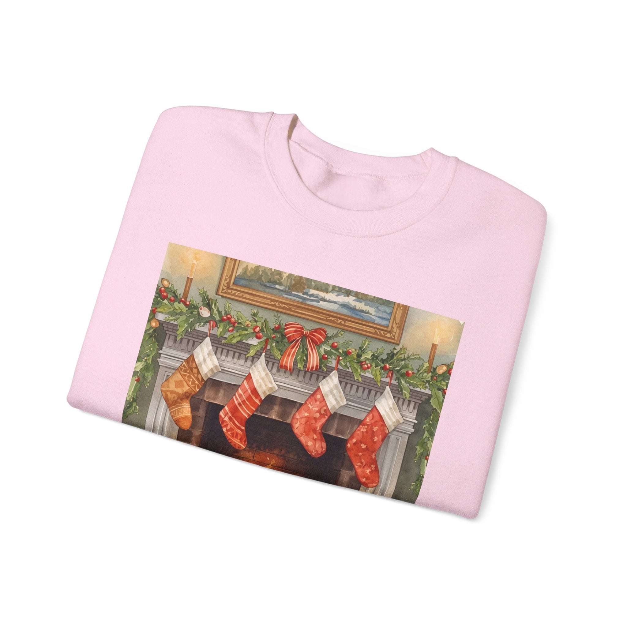 Christmas Stocking Fireplace Unisex Heavy Blend™ Crewneck Sweatshirt