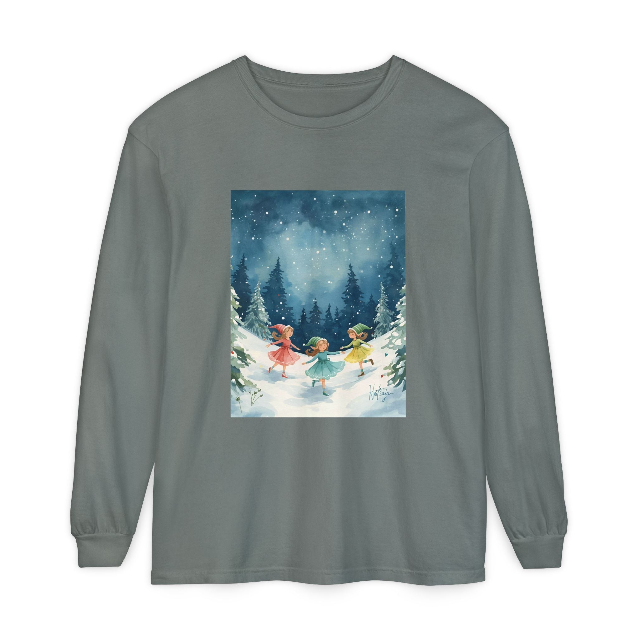 Winter Wonderland Long Sleeve T-Shirt, Cozy Graphic Tee, Perfect for Holidays, Gift for Her, Winter Apparel, Seasonal Fashion