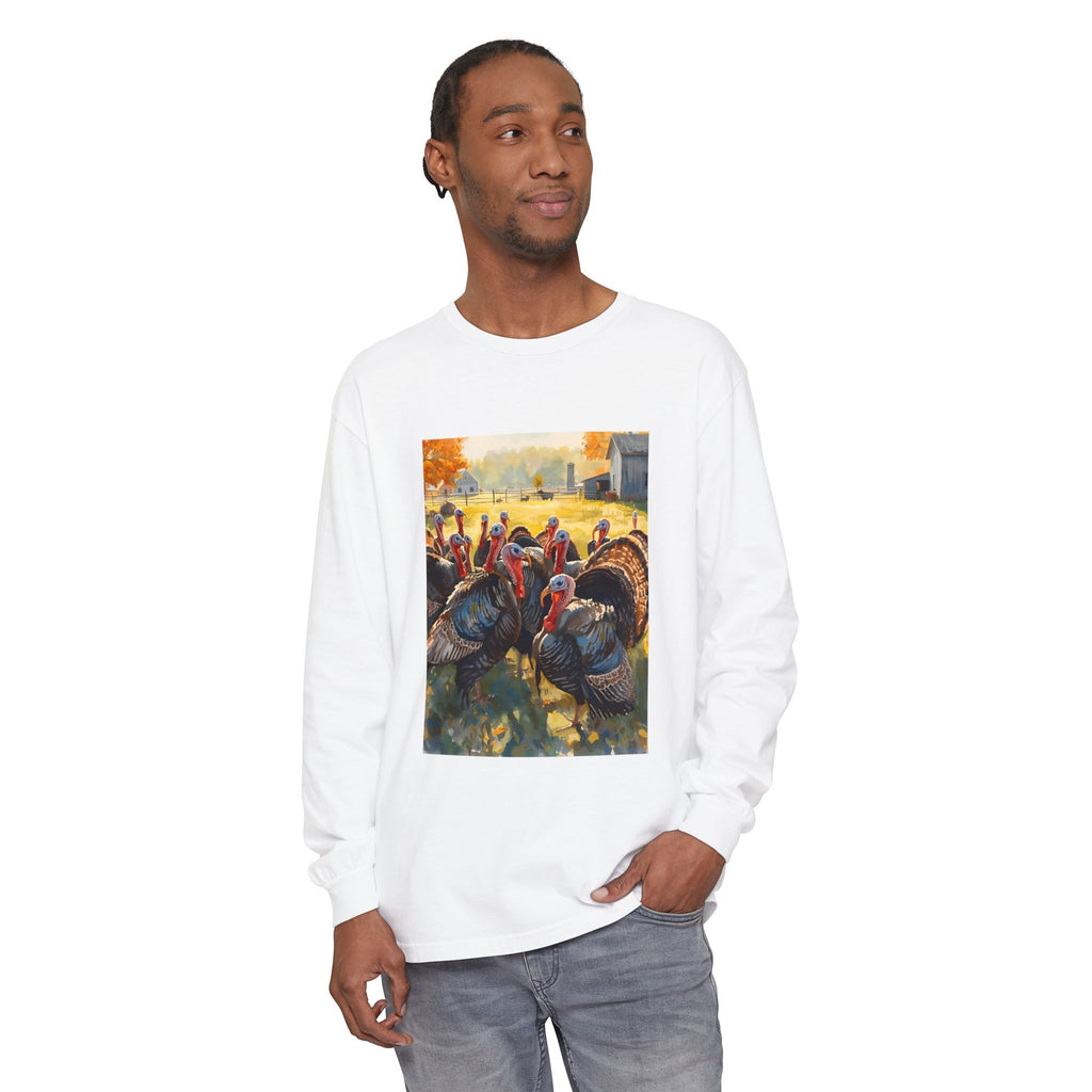 Thanksgiving Turkey Unisex Garment-dyed Long Sleeve T-Shirt