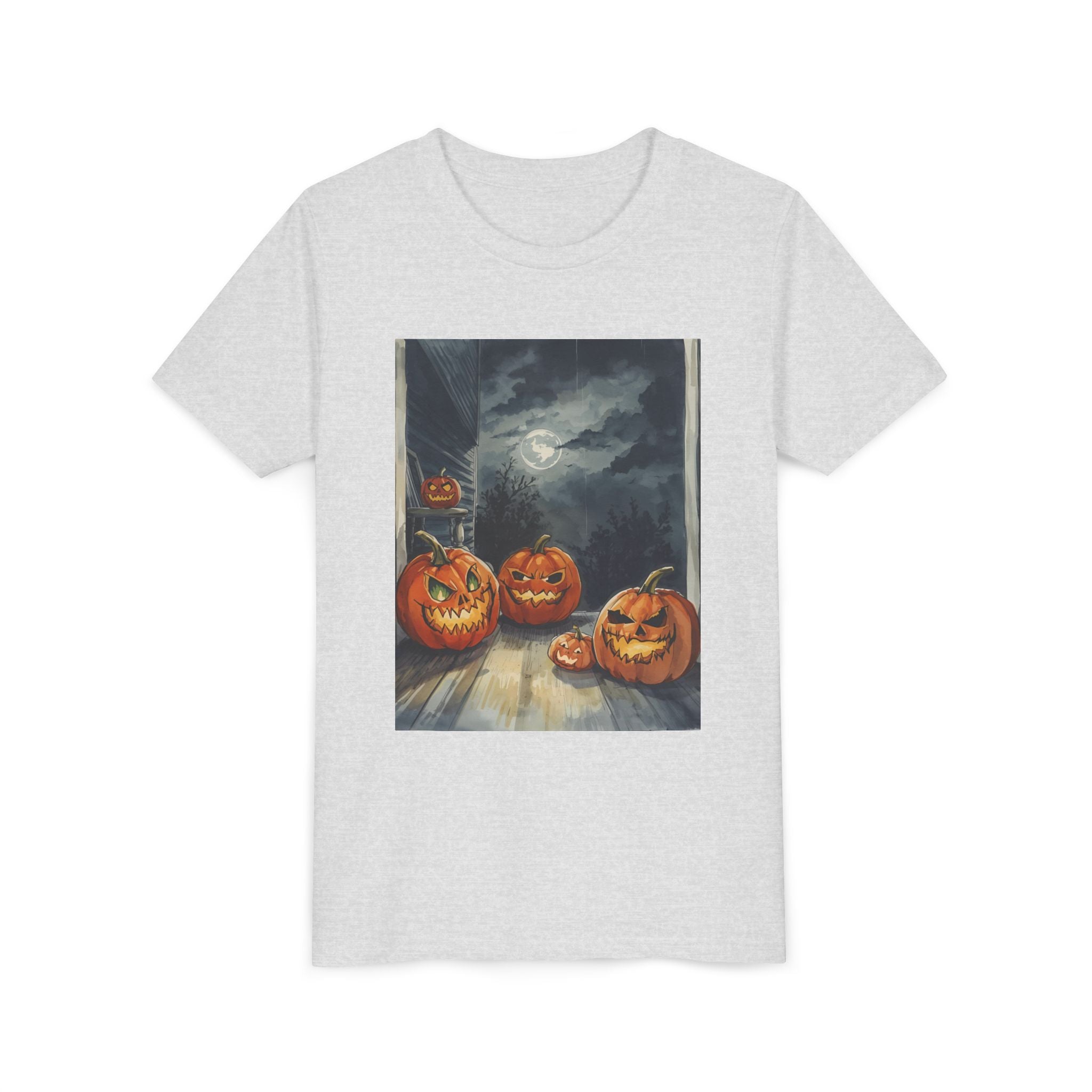 Halloween Pumpkin Scary Youth Short Sleeve Tee