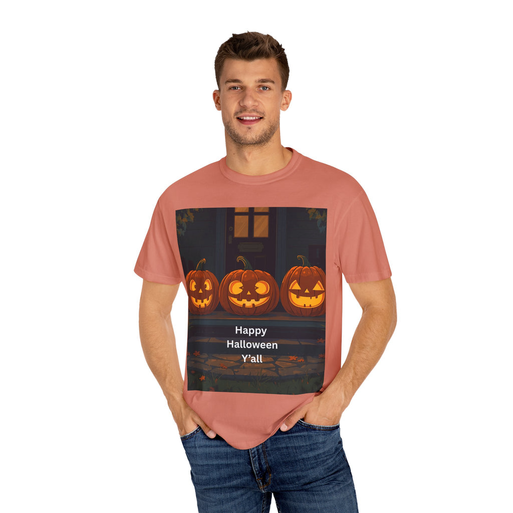 Happy Halloween Unisex T-Shirt, Spooky Season Apparel, Halloween Costume, Fall T-Shirt, Pumpkin Design Shirt, Y'all Graphic Tee