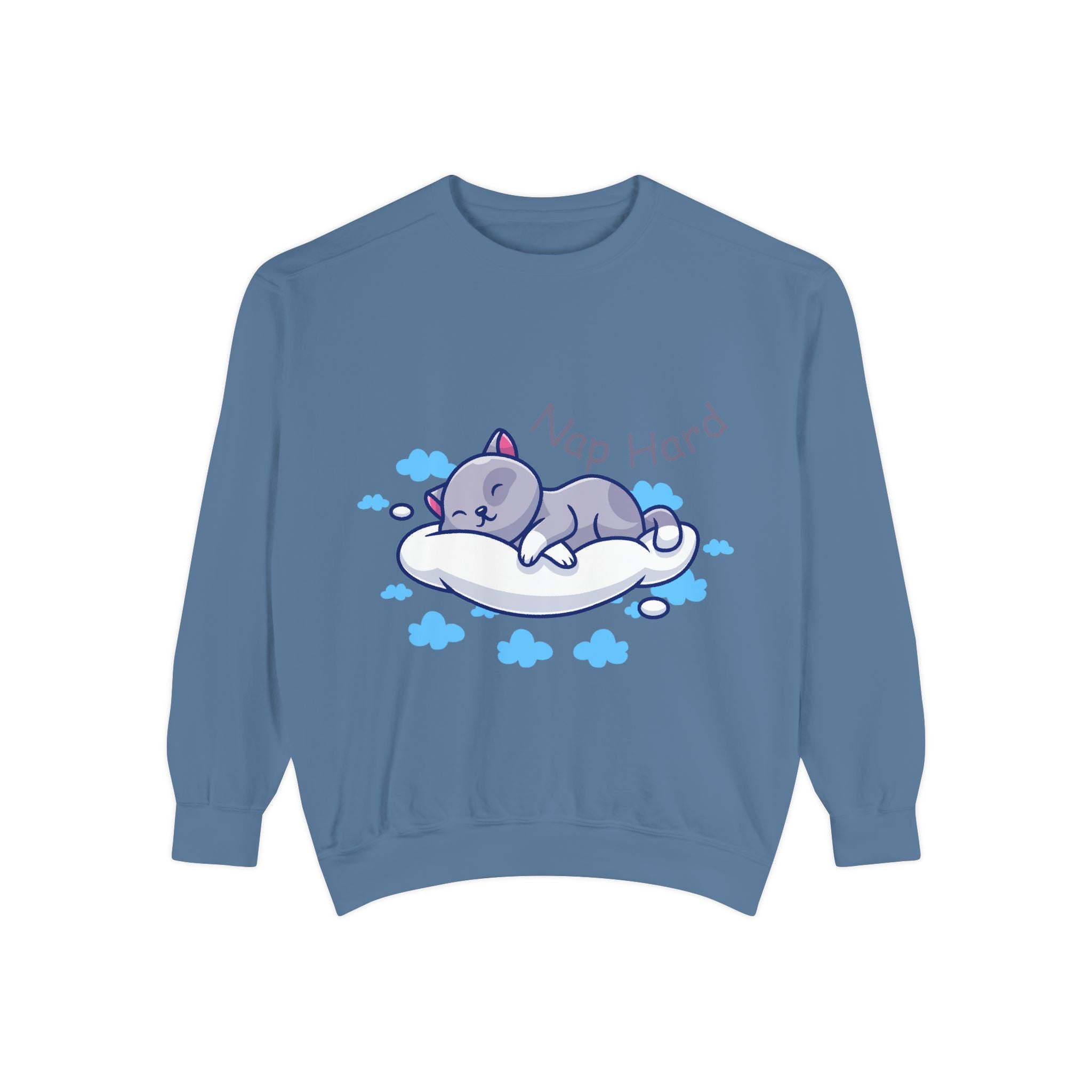 Cozy Cat Nap Hard Unisex Garment-Dyed Sweatshirt