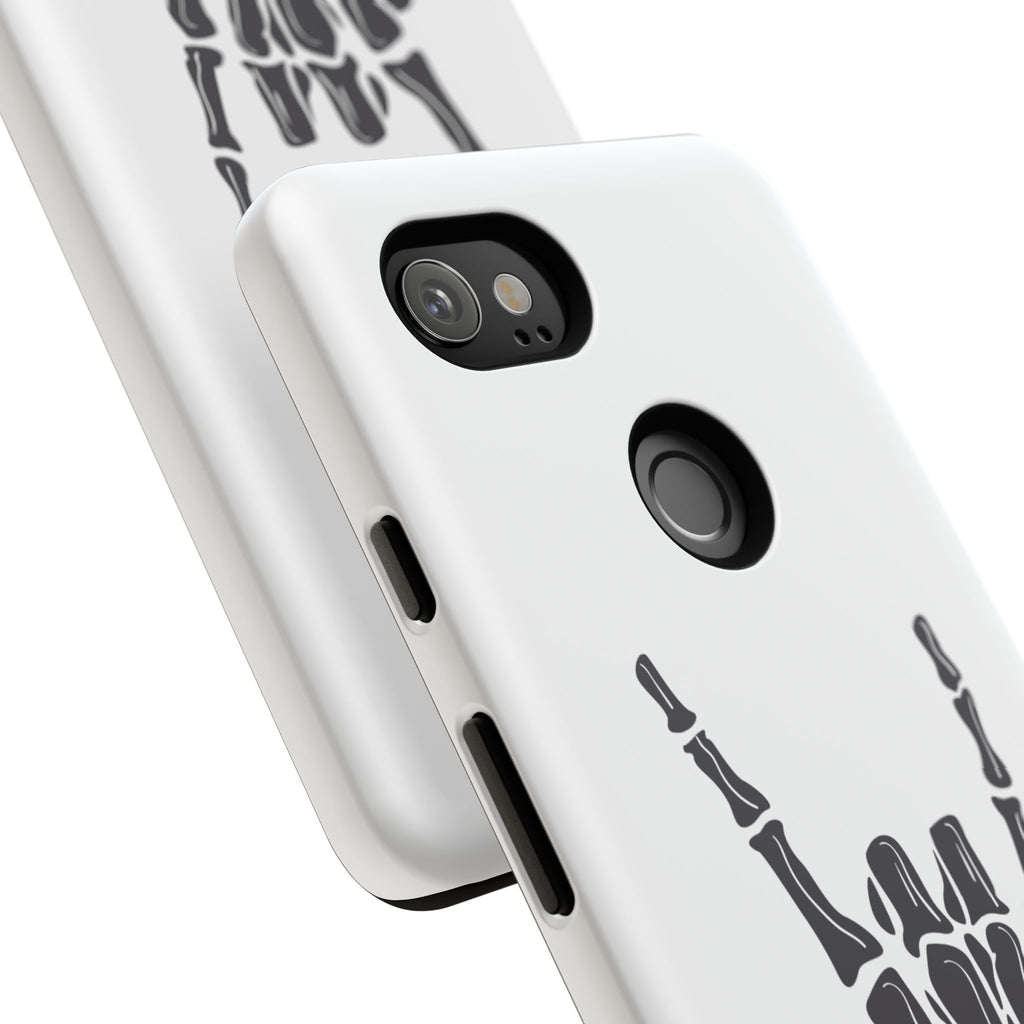 Rock On Skeleton Phone Case, Edgy Phone Cover, Tough Cases for Music Lovers, Halloween Accessories, Gifts for Him
