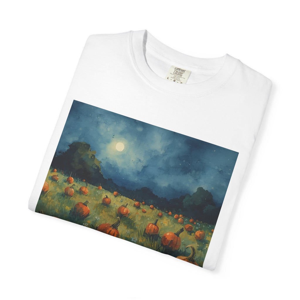 Pumpkin Patch Moonlit T-shirt | Fall Harvest Tee | Halloween Shirt | Unisex Autumn Apparel | Cozy Gift for Pumpkin Lovers