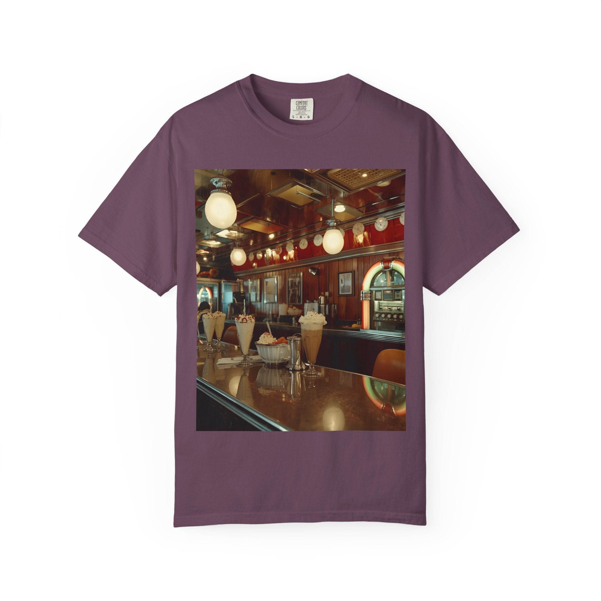 Cozy Cafe Vibe T-Shirt | Unisex Garment-Dyed Tee for Casual Outings, Vintage Style, Ice Cream Lovers, Retro Aesthetic, Everyday Wear