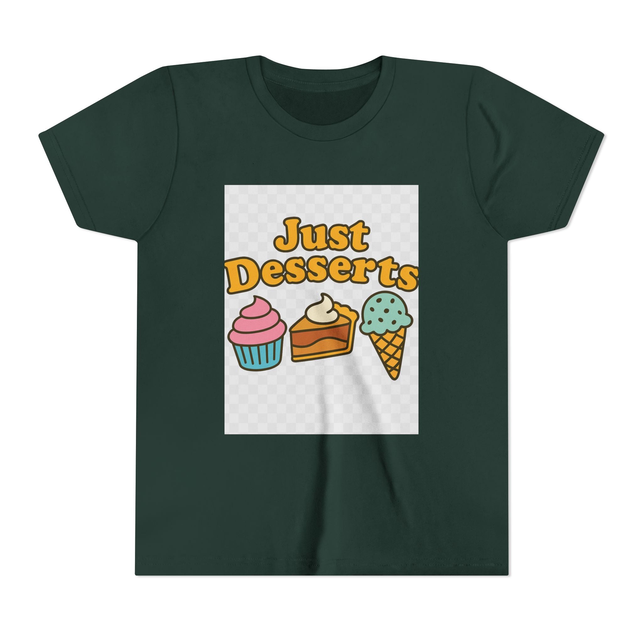 Youth Short Sleeve Tee - Just Desserts Ice Cream and Cupcake Graphic T-Shirt