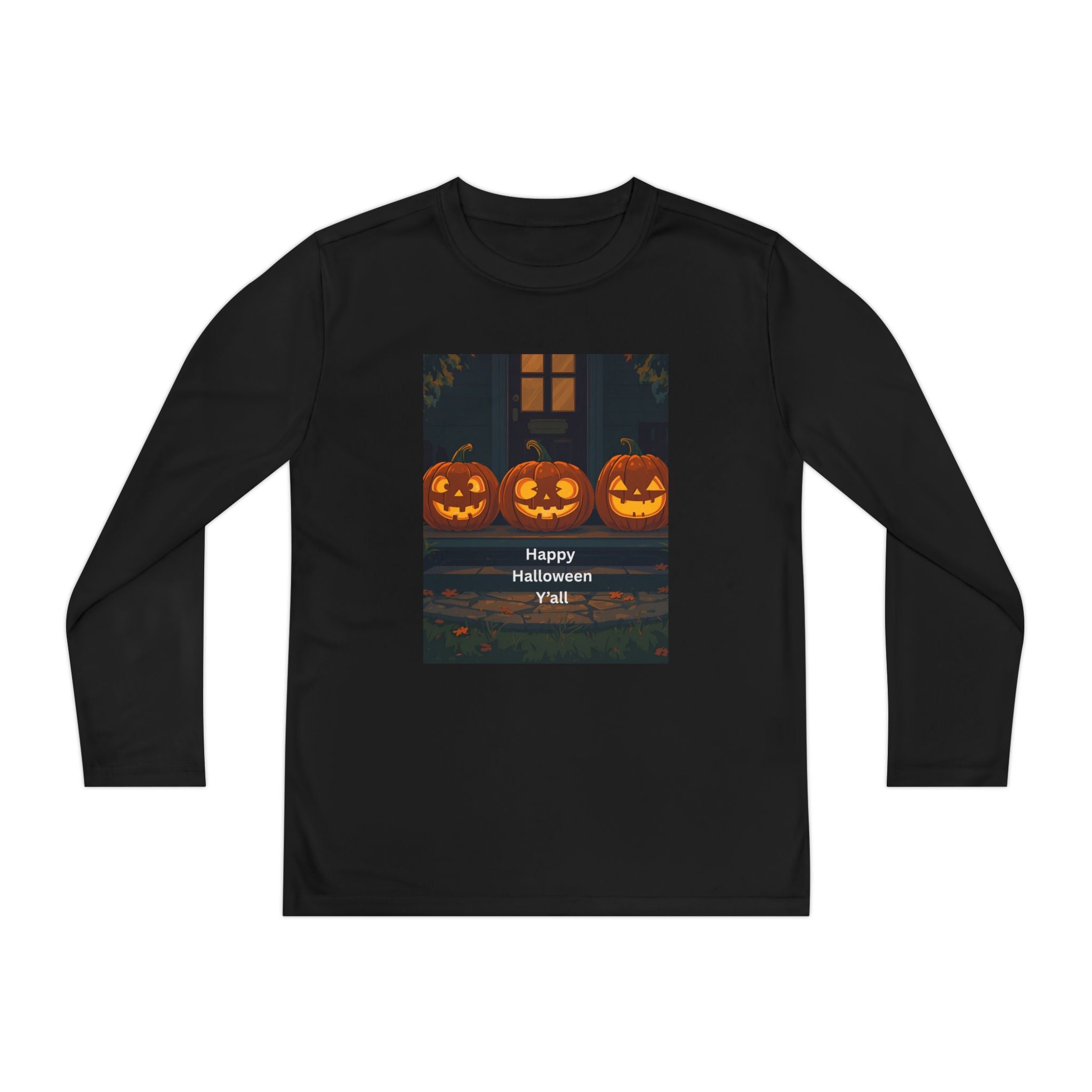 Halloween Pumpkin Youth Long Sleeve Competitor Tee