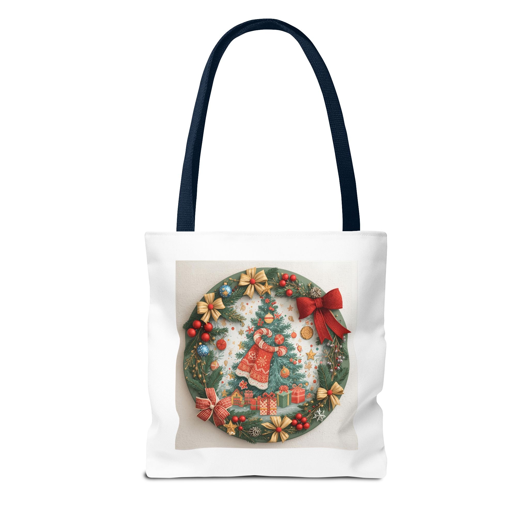 Christmas Tote Bag, Festive Holiday Bag, AOP Design, Gift Bag for Her, Reusable Shopping Tote