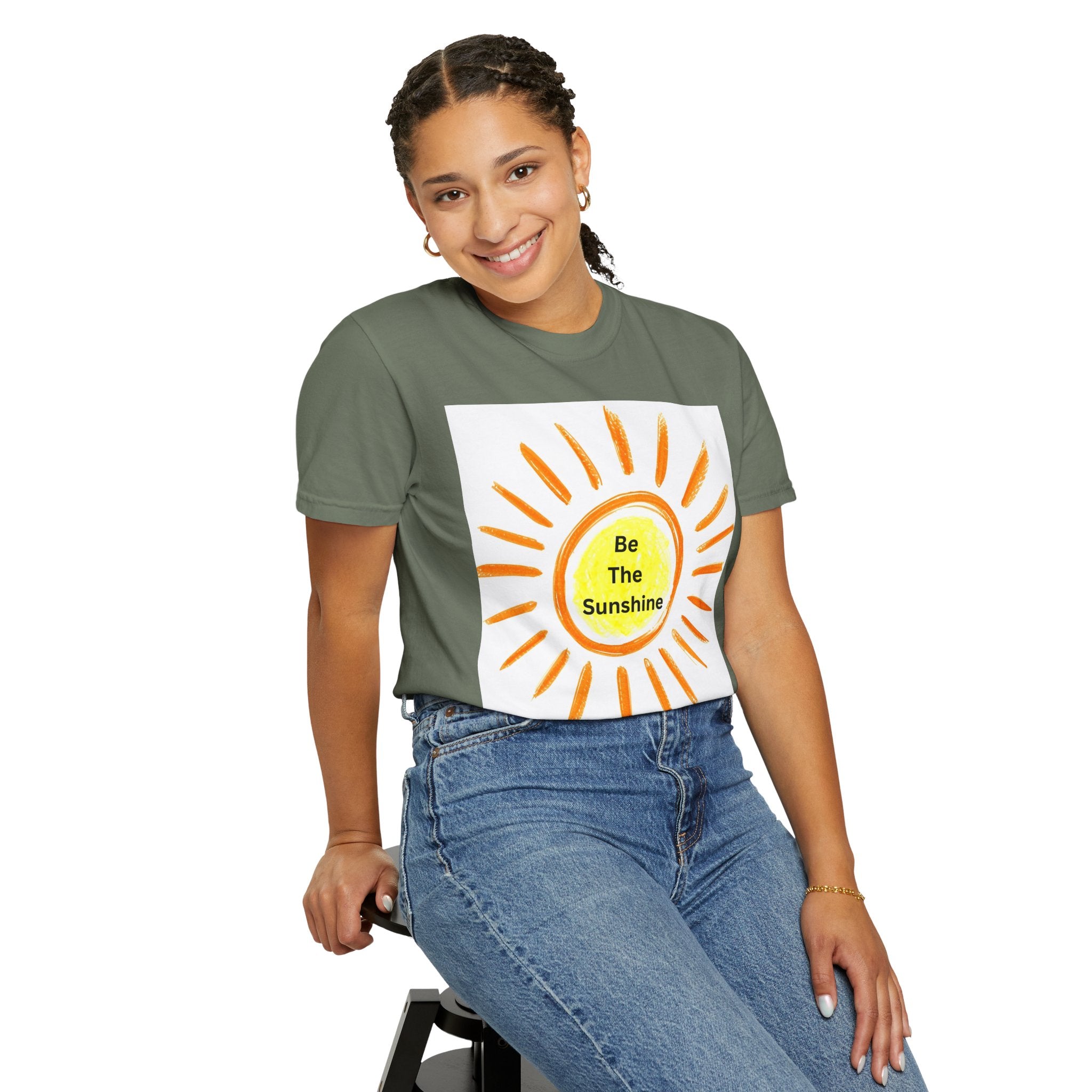 Be The Sunshine Graphic Tee - Unisex Garment-Dyed T-shirt, Positive Vibes T-Shirt, Summer Shirt, Gift for Friends, Motivational Apparel