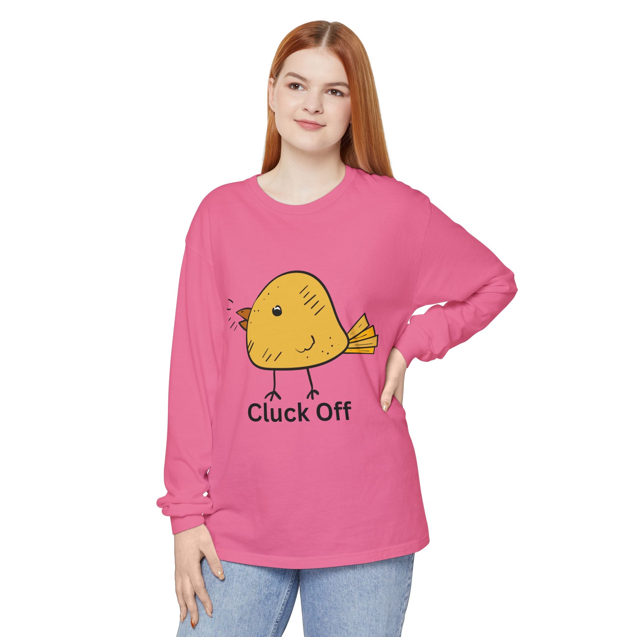 Cluck Off Unisex Garment-dyed Long Sleeve T-Shirt