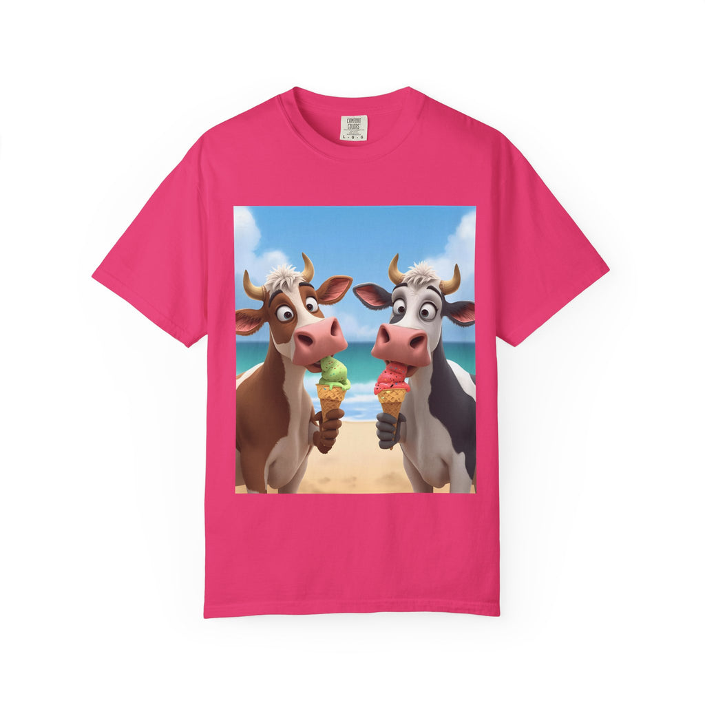 Beachy Cow Unisex Garment-Dyed T-shirt