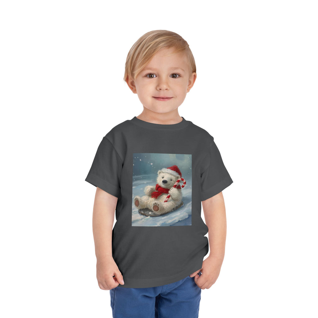 Cute Christmas Bear Toddler Short Sleeve Tee