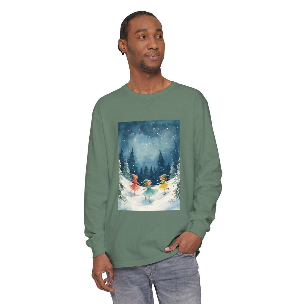 Winter Wonderland Long Sleeve T-Shirt, Cozy Graphic Tee, Perfect for Holidays, Gift for Her, Winter Apparel, Seasonal Fashion