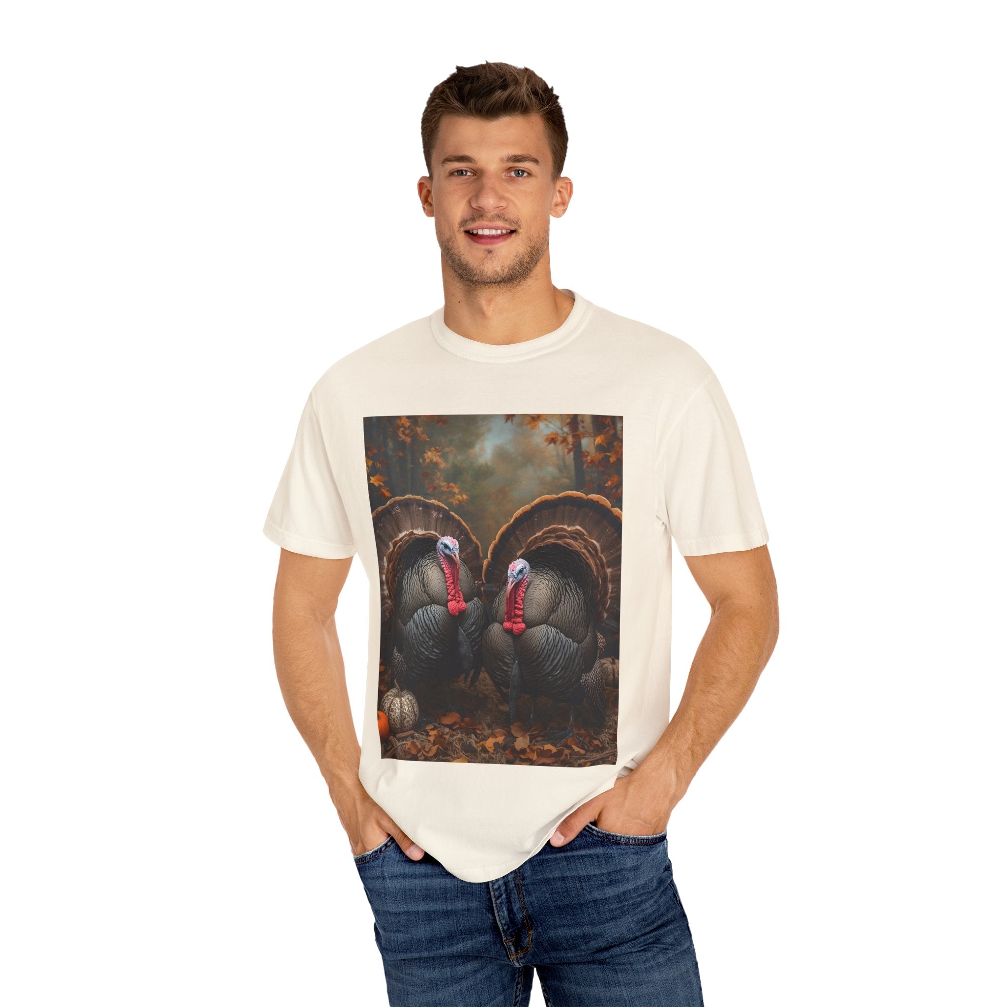 Thanksgiving Turkey Graphic Tee, Unisex Gift for Fall, Harvest Party Shirt, Cute Casual Outfit, Family Gathering Apparel