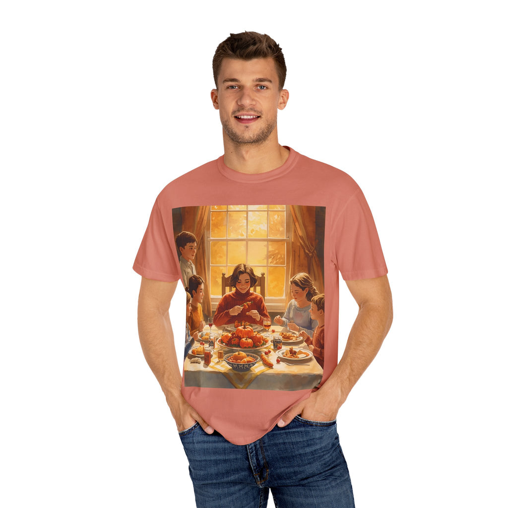 Thankful Family Dinner T-shirt, Unisex Tee, Fall Apparel, Cozy Top, Gift for Thanksgiving Lovers, Family Gathering Shirt