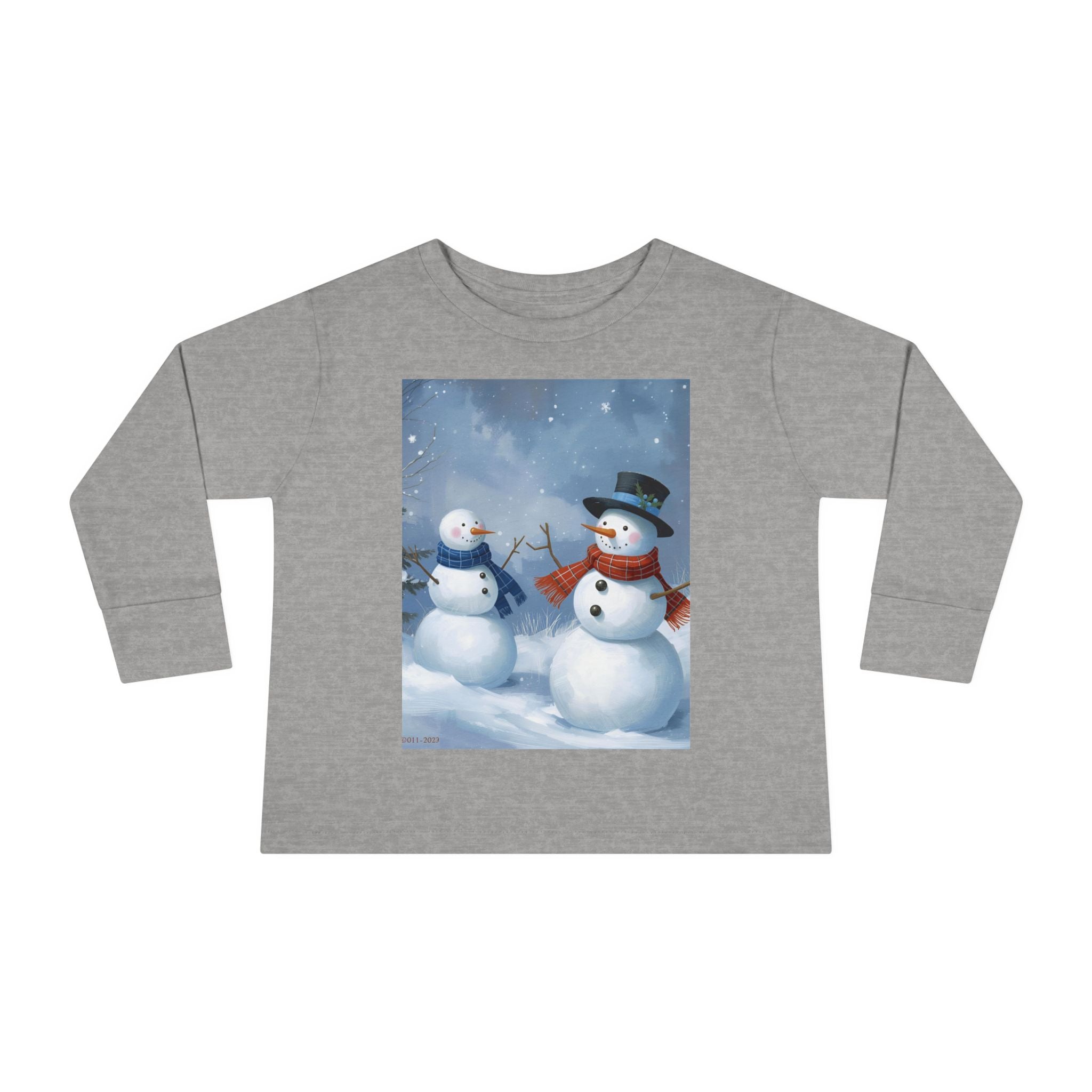 Christmas Snowman Family Toddler Long Sleeve Tee