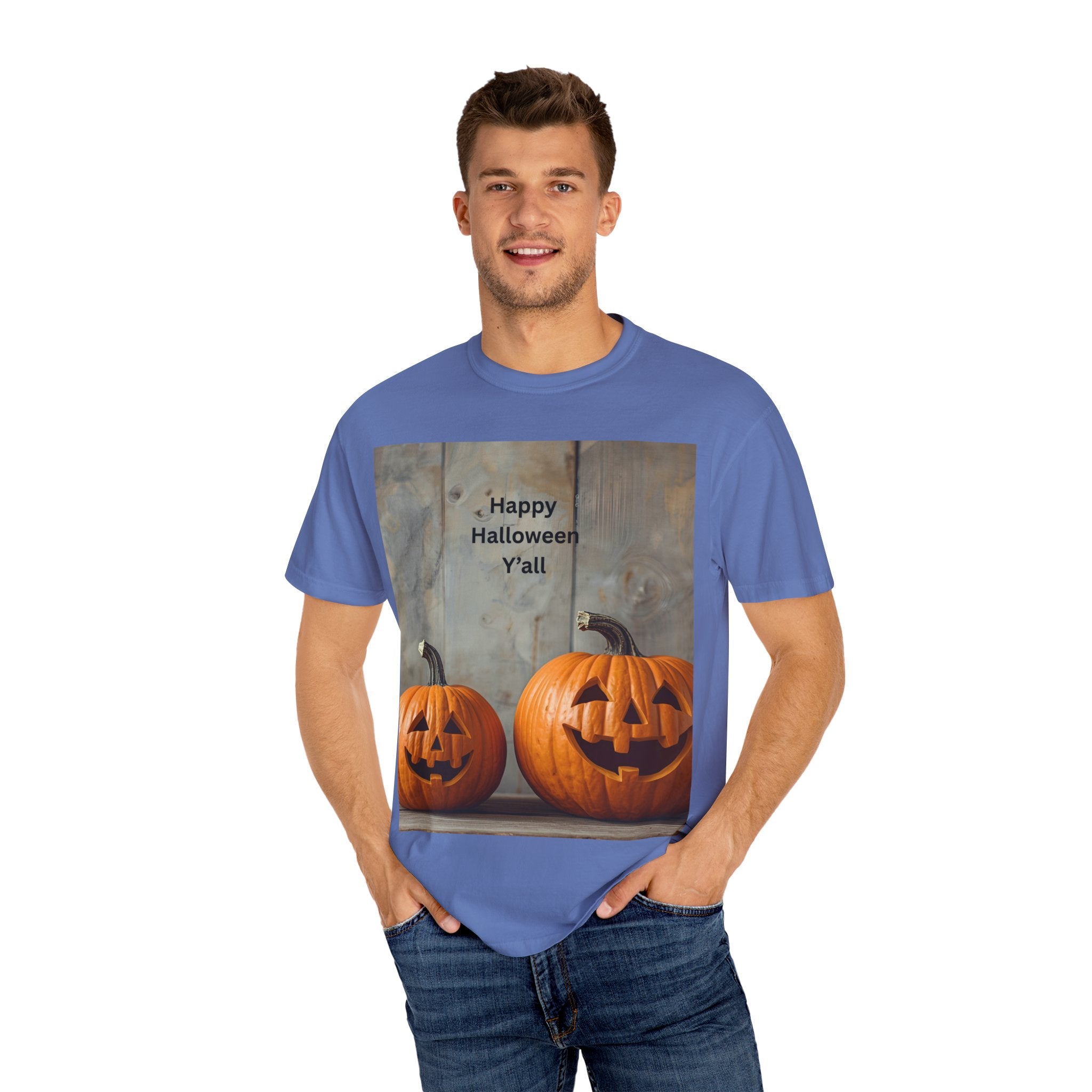 Happy Halloween Unisex T-Shirt, Spooky Fall Tee, Pumpkin Graphic Shirt, Halloween Costume Top, Fall Celebration Wear