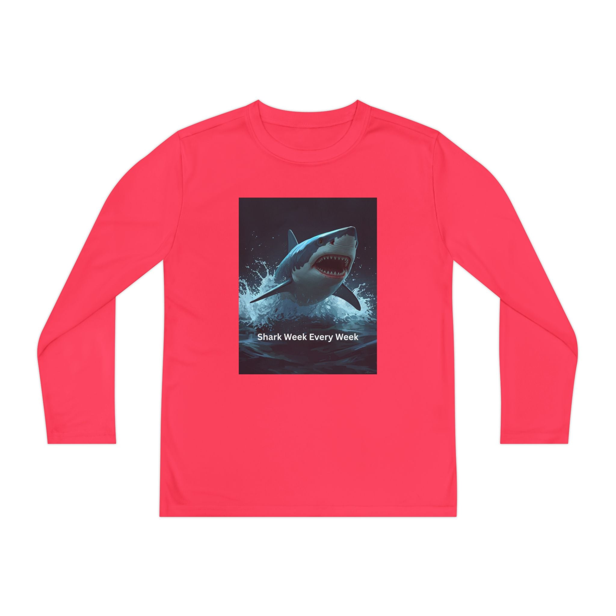 Shark Week Youth Long Sleeve Tee - Funny Ocean Shirt, Kids Gift, Summer Wear, Cool Tee, Swim Shirt, Beach Apparel