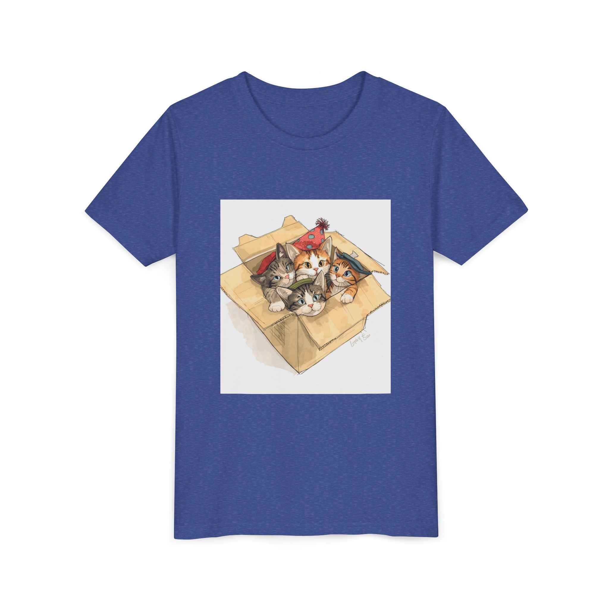 Cute Kittens In Box Youth Short Sleeve Tee