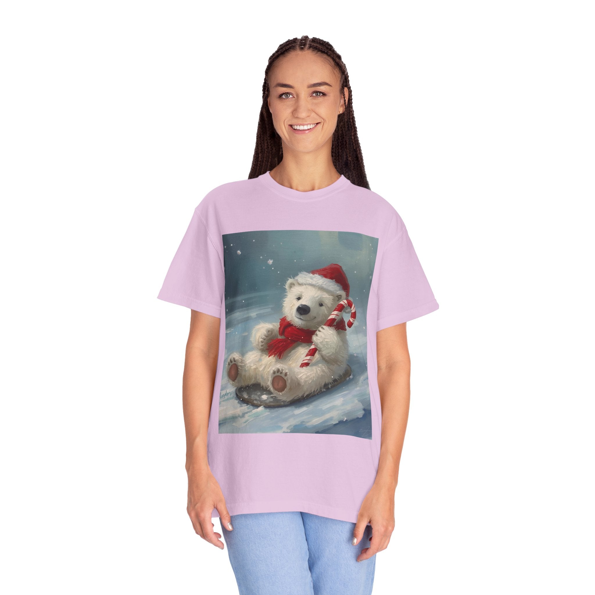 Cozy Christmas Bear T-Shirt, Winter Apparel, Holiday Gift, Family Matching Tee, Cute Polar Bear Design, Festive Outfit