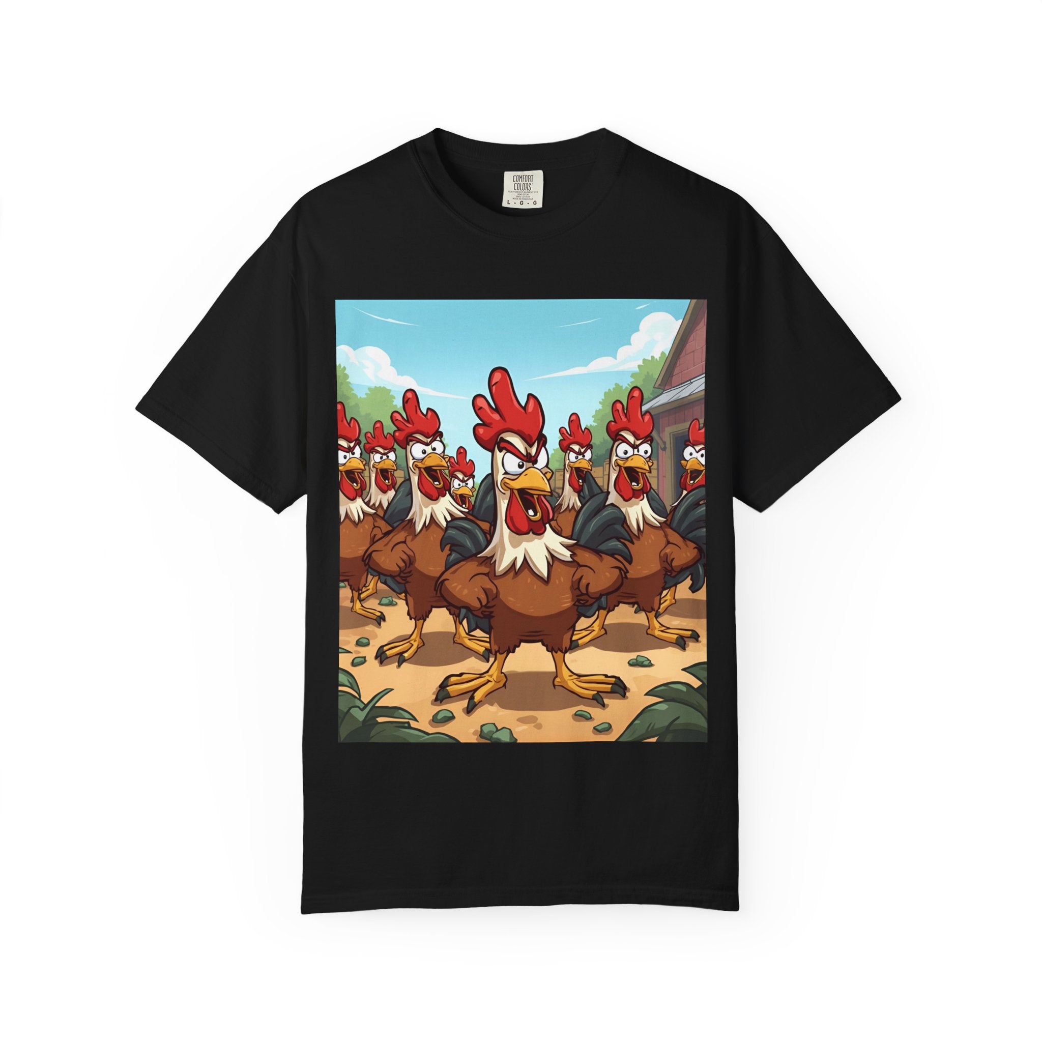 Funny Chicken Graphic Tee, Animated Rooster Shirt, Quirky Farm Animal Apparel, Gift for Chicken Lovers, Casual Wear for All