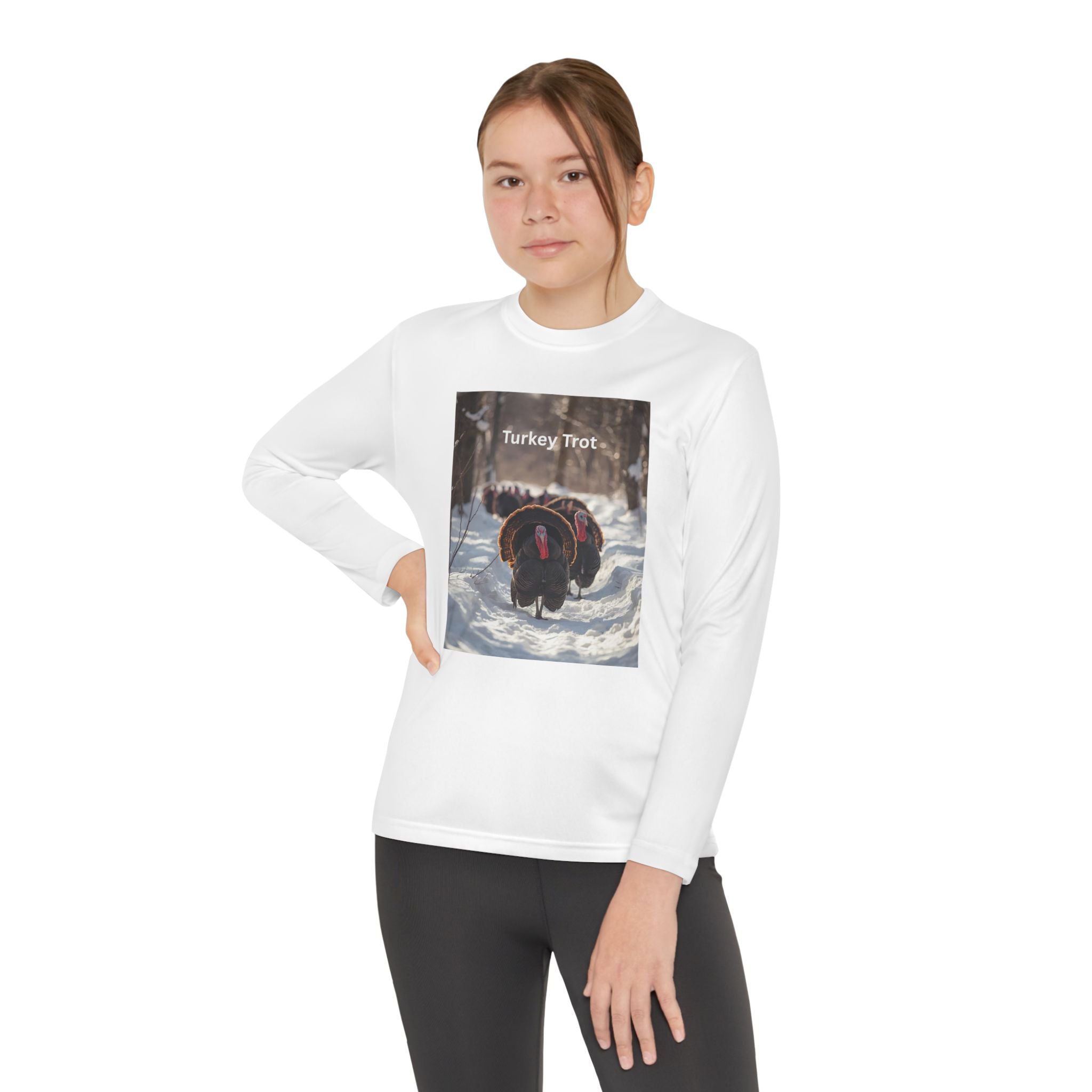 Youth Long Sleeve Turkey Trot Tee, Thanksgiving Shirt, Kids Running Shirt, Fall Apparel, Holiday Graphic Tee, Gift for Young Athletes