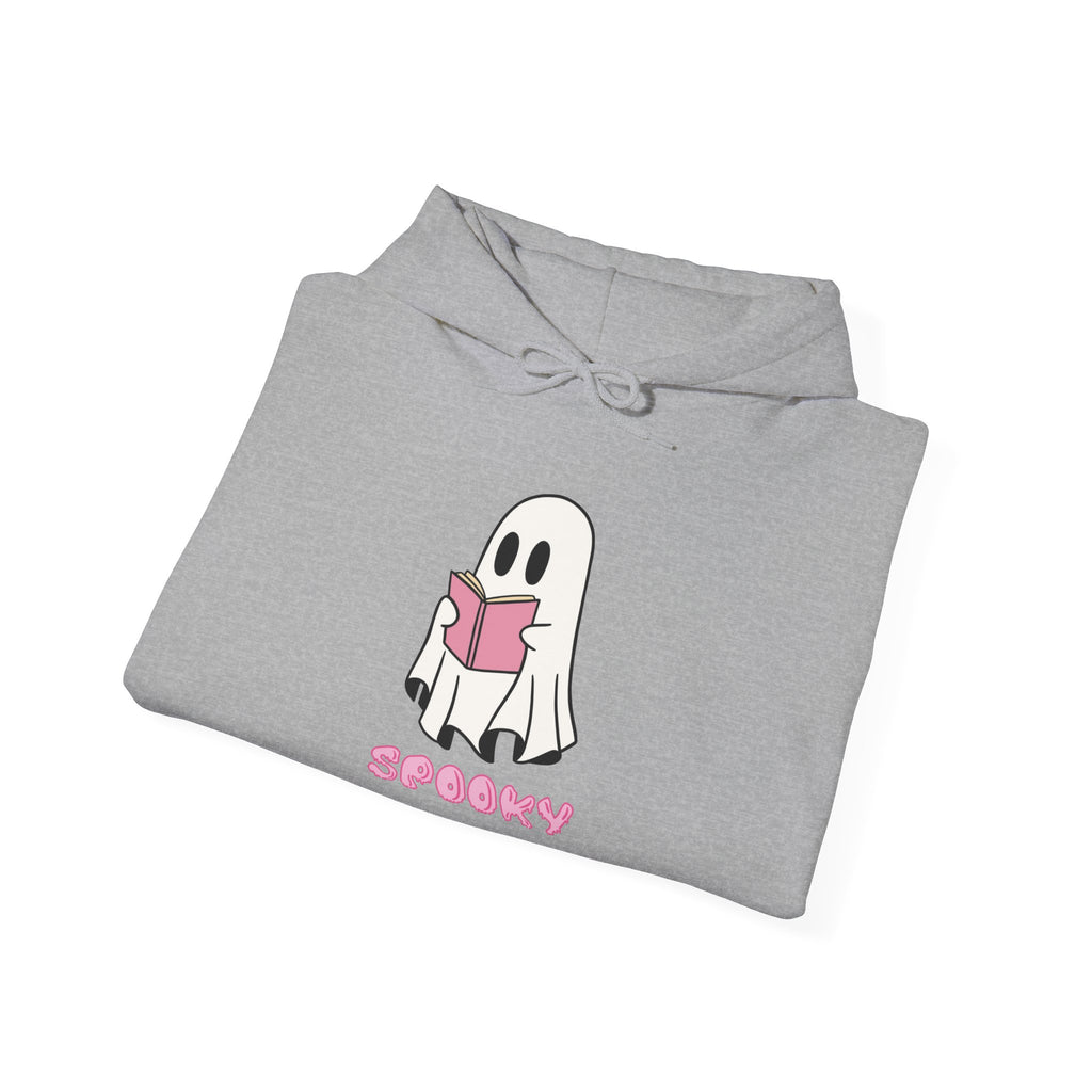 Spooky Ghost Reading Hoodie, Unisex Halloween Sweatshirt, Cute Ghost Apparel, Cozy Fall Fashion, Perfect Gift for Book Lovers