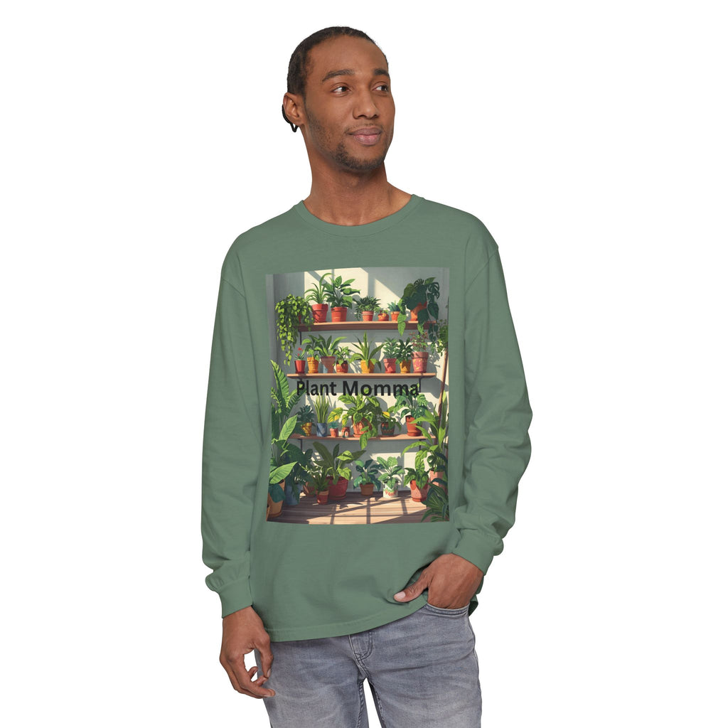 Plant Momma Long Sleeve T-Shirt, Perfect for Plant Lovers, Gardening Gifts, Eco-friendly Fashion, Casual Wear, Spring Celebrations