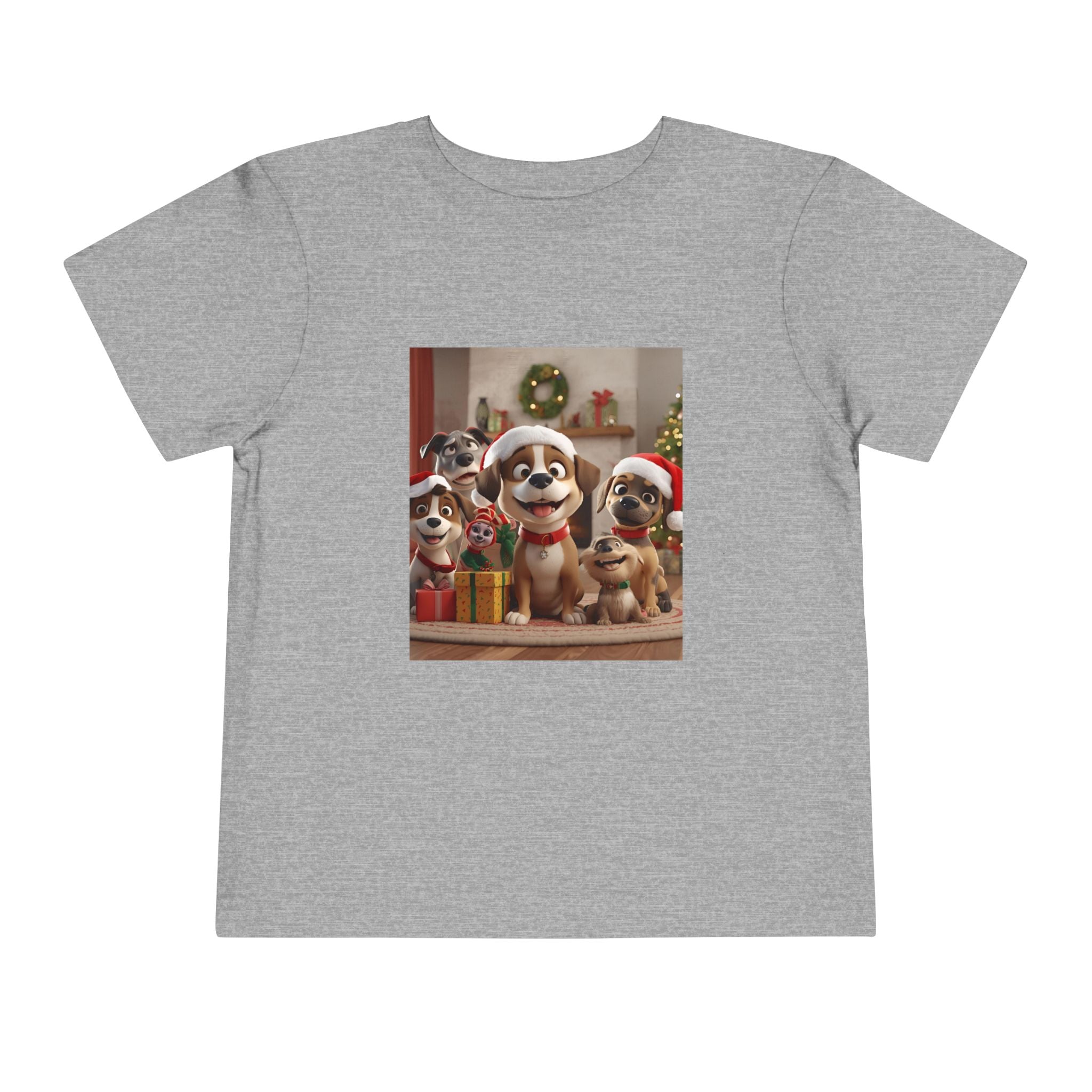 Cute Christmas Festive Puppy Toddler Tee, Cute Dog Christmas Shirt, Kids Holiday Clothing, Animal Lover Gift, Birthday Outfit