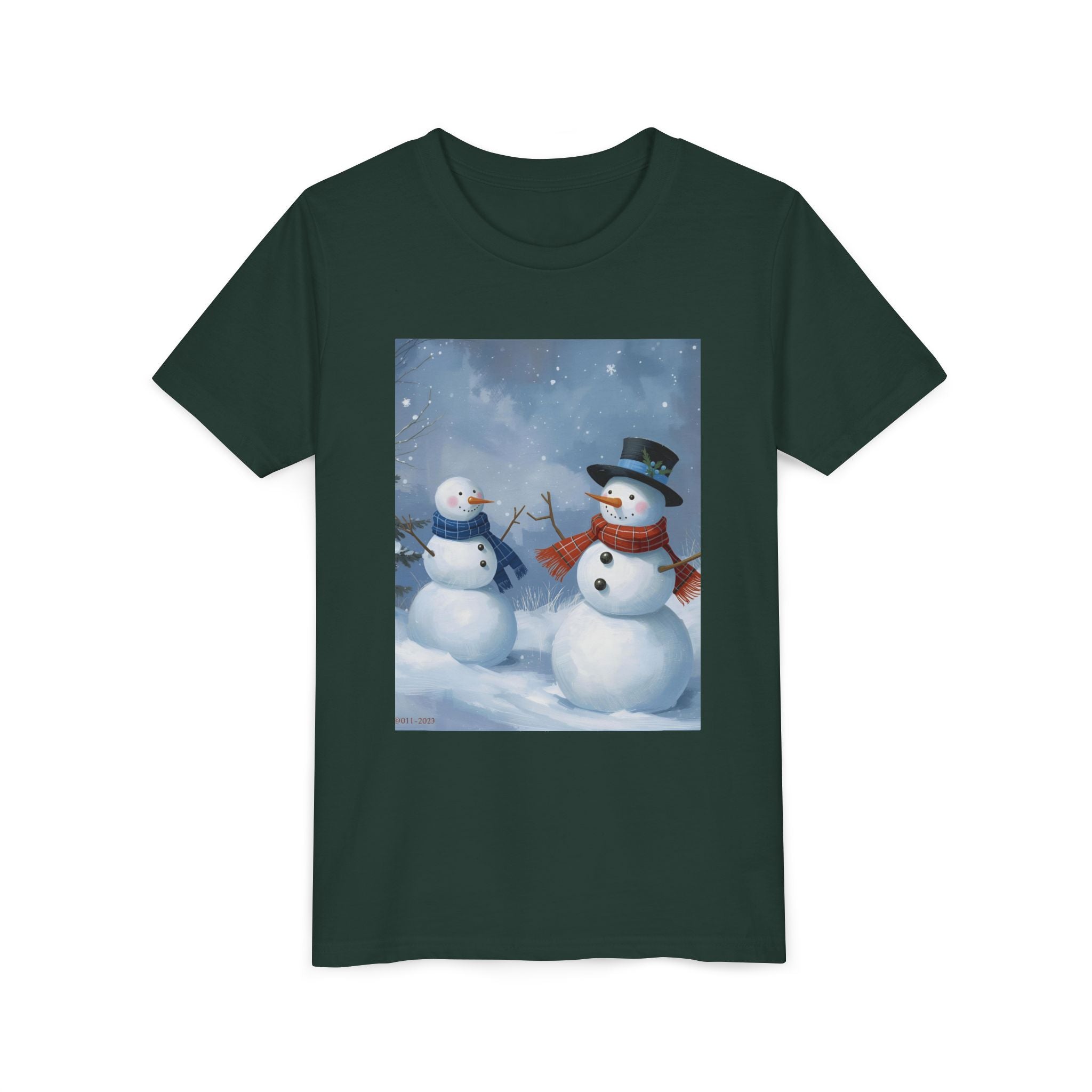 Christmas Snowman Family Youth Short Sleeve Tee