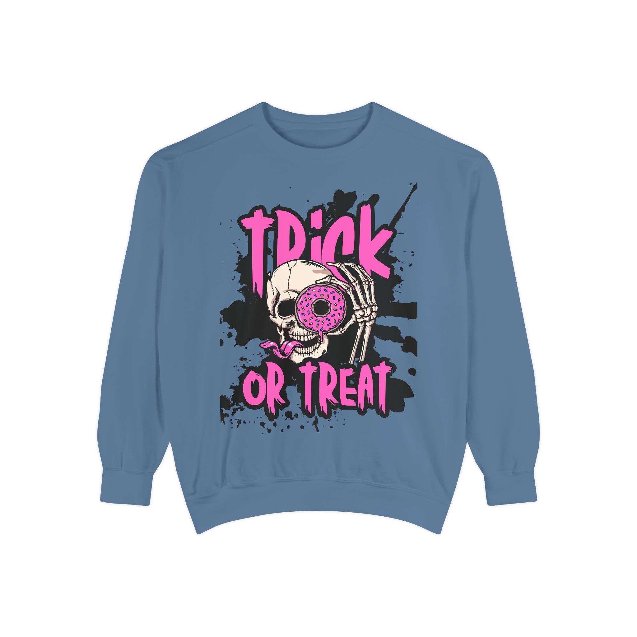 Trick or Treat Skull Unisex Garment-Dyed Sweatshirt