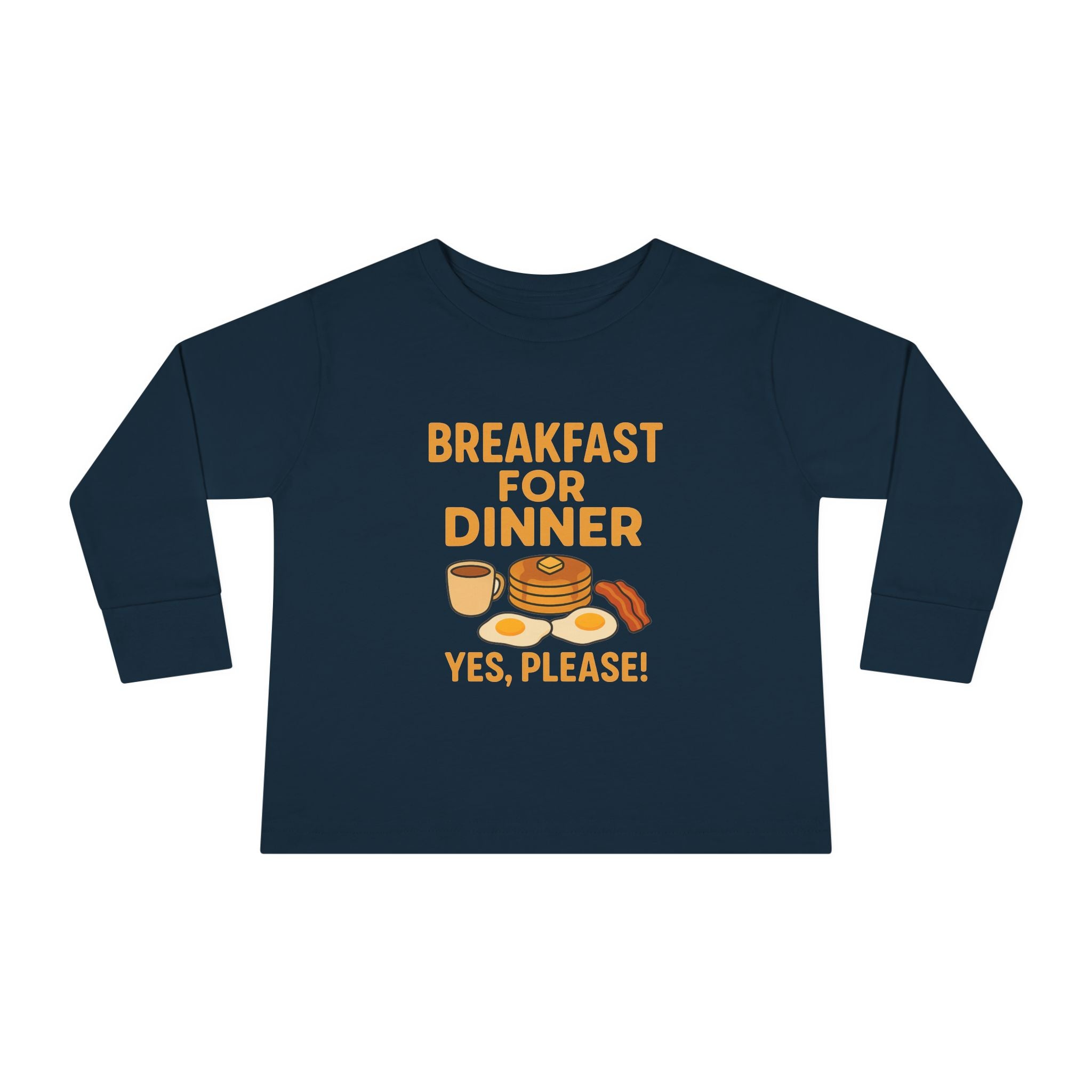 Breakfast For Dinner Toddler Long Sleeve Tee