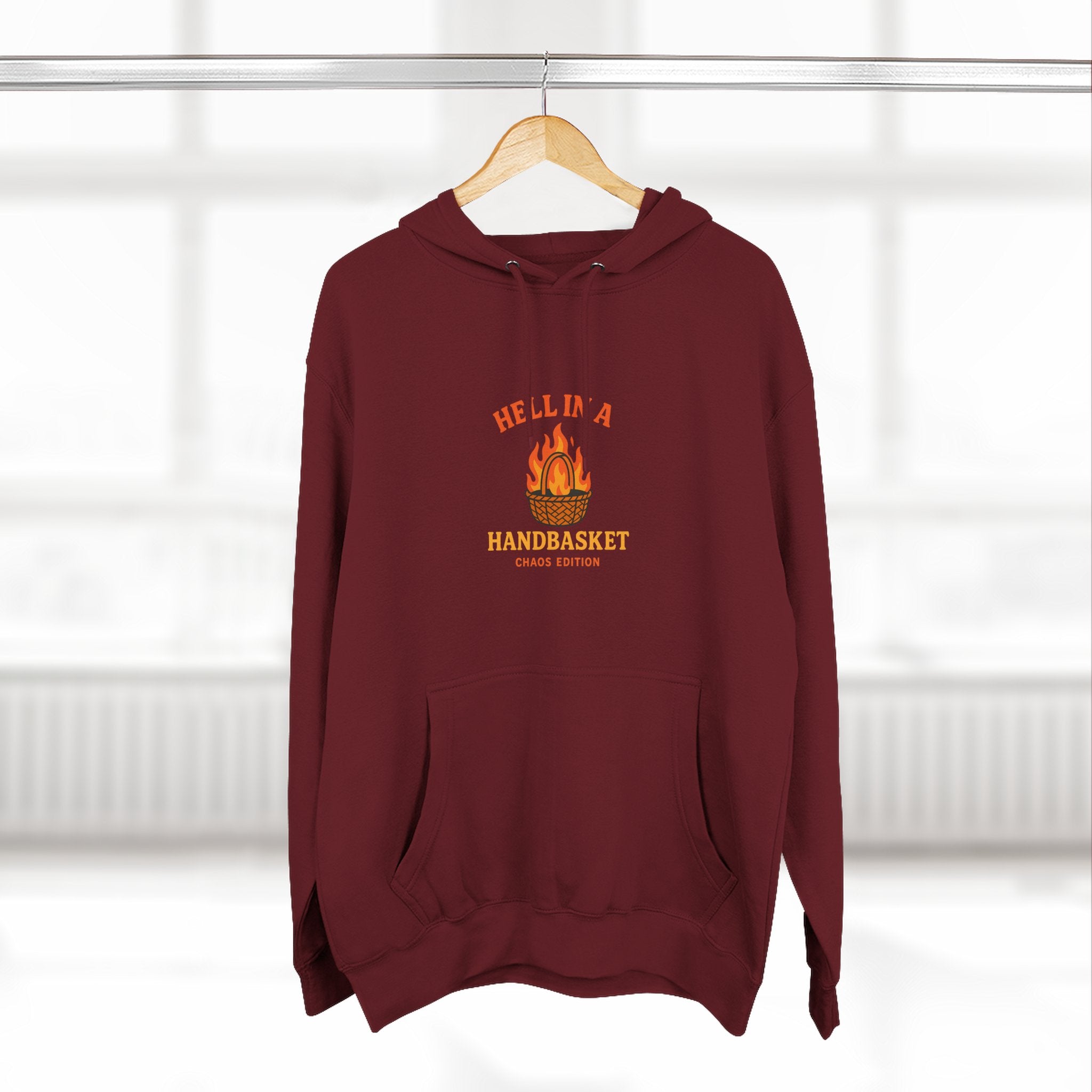 Hell In A HandBasket Funny Three-Panel Fleece Hoodie
