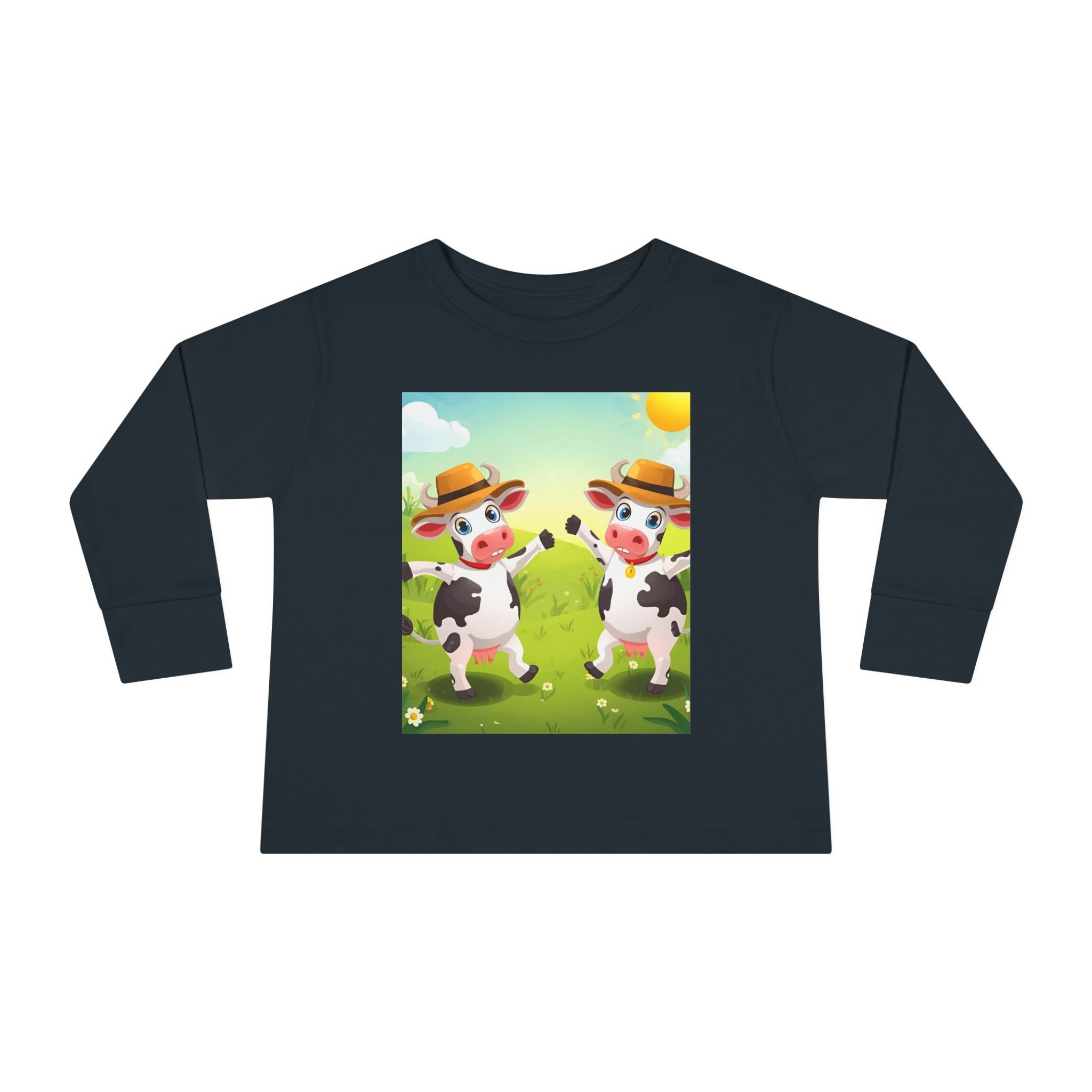 Cute Cows Farm Fun Toddler Long Sleeve Tee