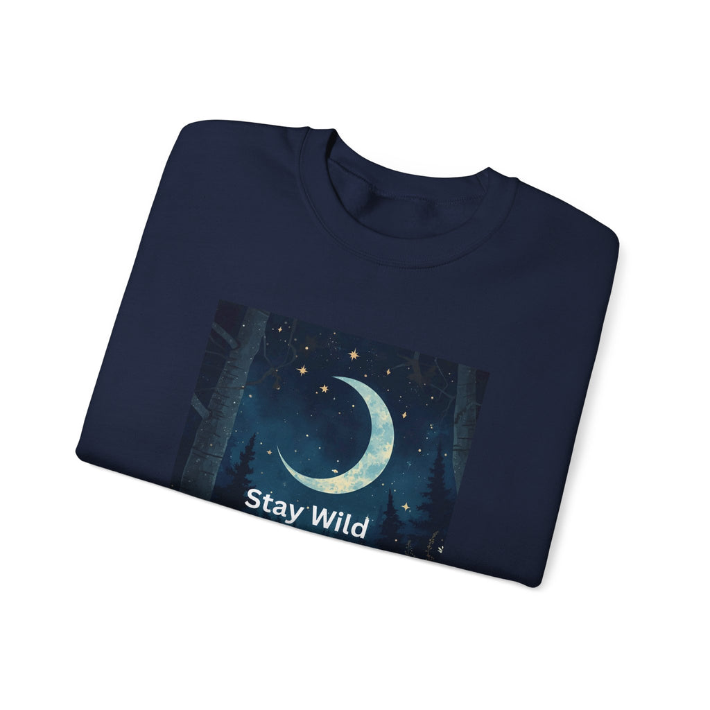 Stay Wild Moon Child Sweatshirt | Cozy Unisex Crewneck | Perfect for Nature Lovers, Festival Goers, and Everyday Comfort