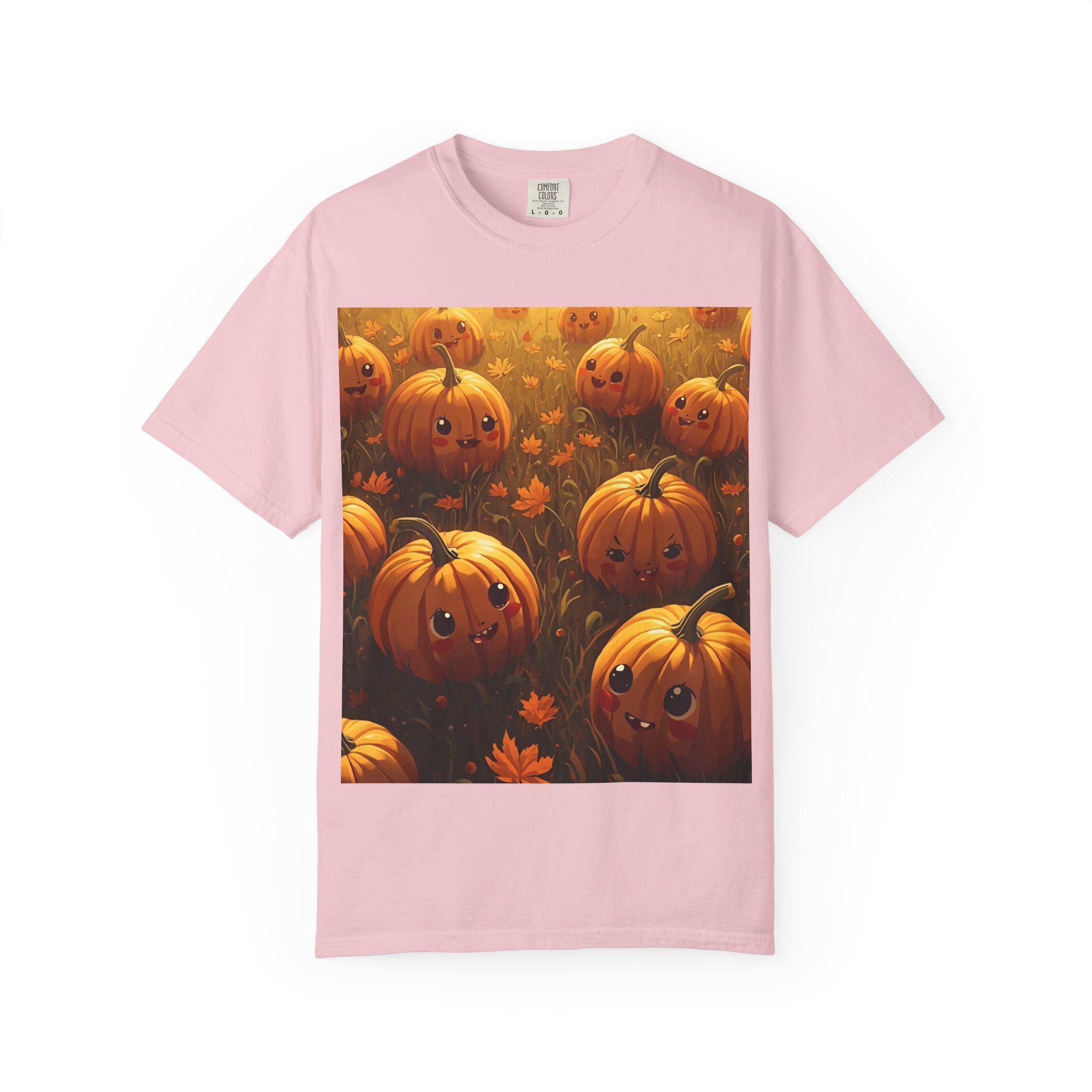 Cute Pumpkin Graphic T-Shirt, Fall Fashion, Halloween Tee, Autumn Wear, Unisex Garment-Dyed Shirt, Seasonal Gift