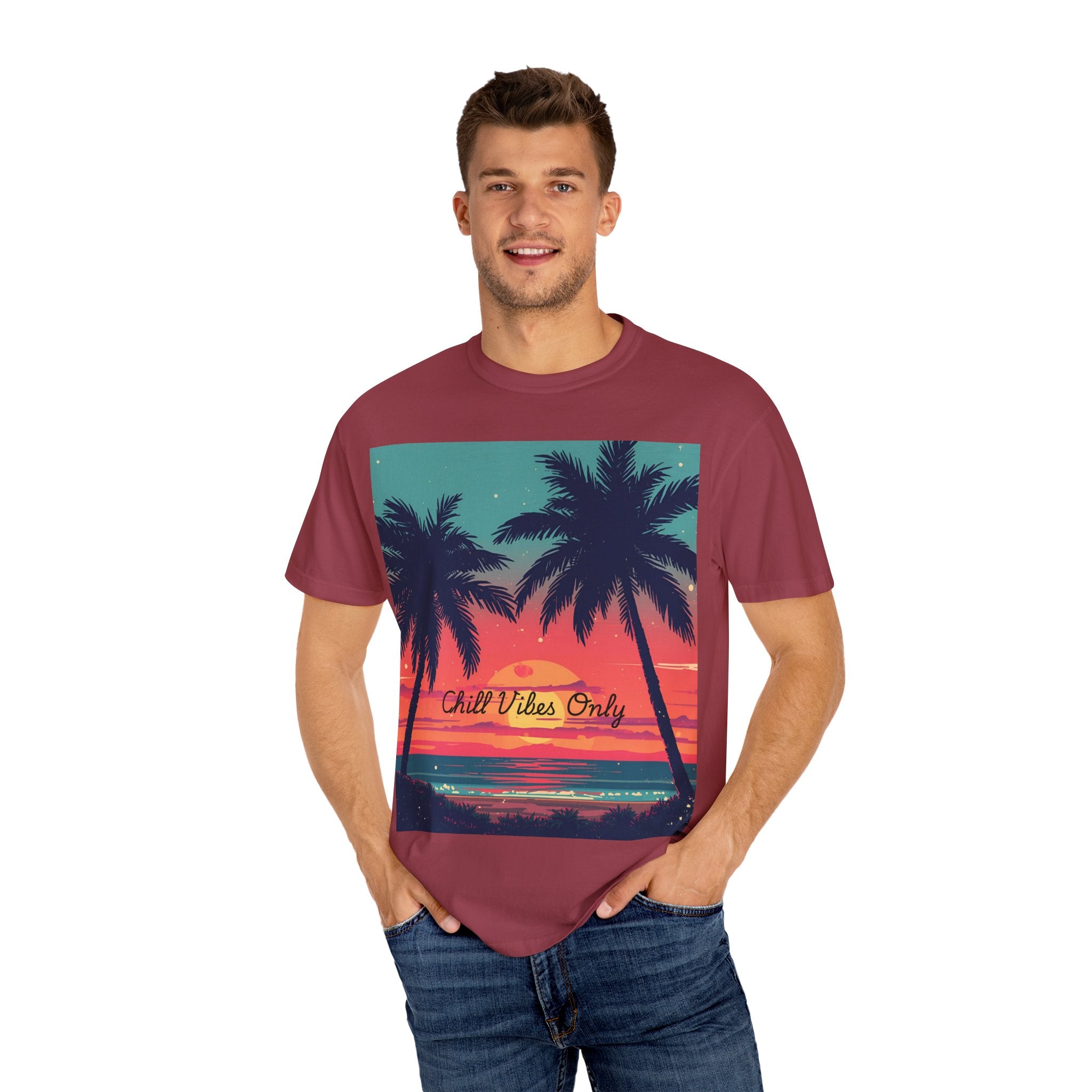 Tropical Sunset Unisex Garment-Dyed T-shirt