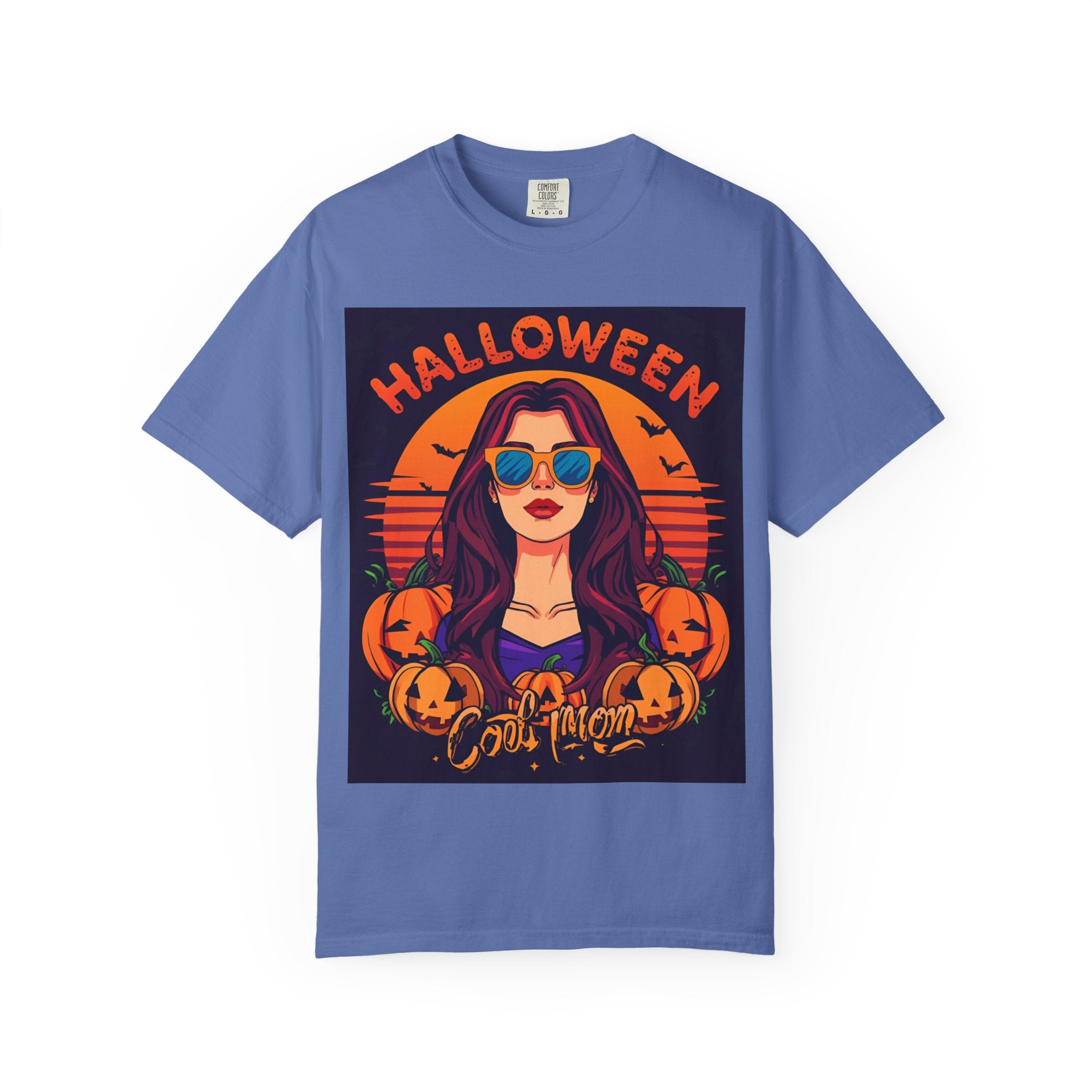 Halloween Cool Mom T-Shirt, Unisex Garment-Dyed Tee, Spooky Season Apparel, Fall Fashion, Halloween Costume Shirt