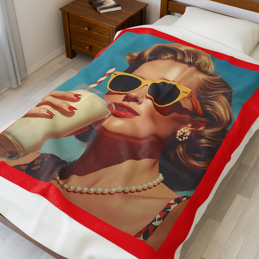 Retro Glamour Velveteen Plush Blanket