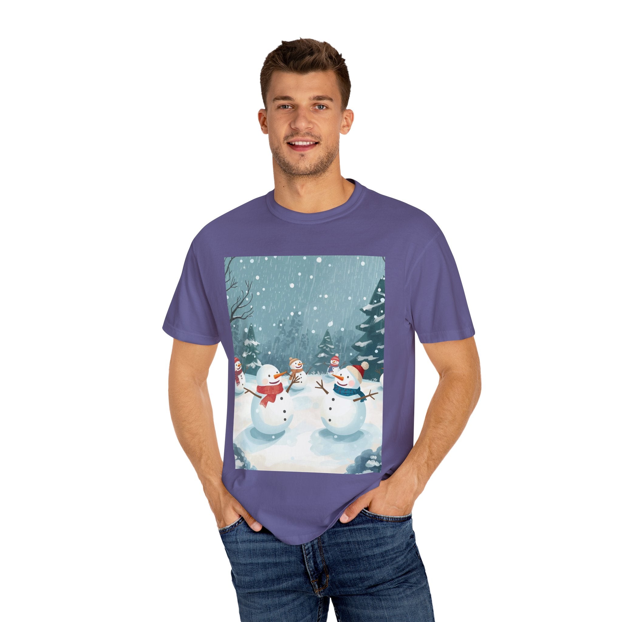 Festive Christmas Winter Wonderland Snowman T-shirt | Holiday Tee, Christmas Apparel, Gift for Him/Her, Graphic Shirt, Seasonal Fashion