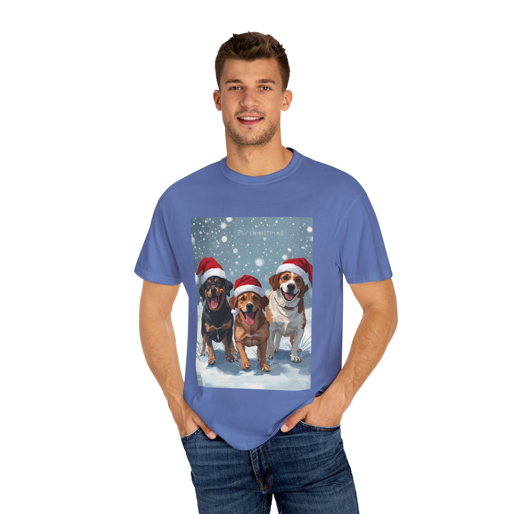 Cute Festive Dog Christmas T-Shirt, Unisex Holiday Tee, Cute Pet Lover Shirt, Christmas Apparel, Dog-Themed Gift, Winter Wear, Fun Family Outfit